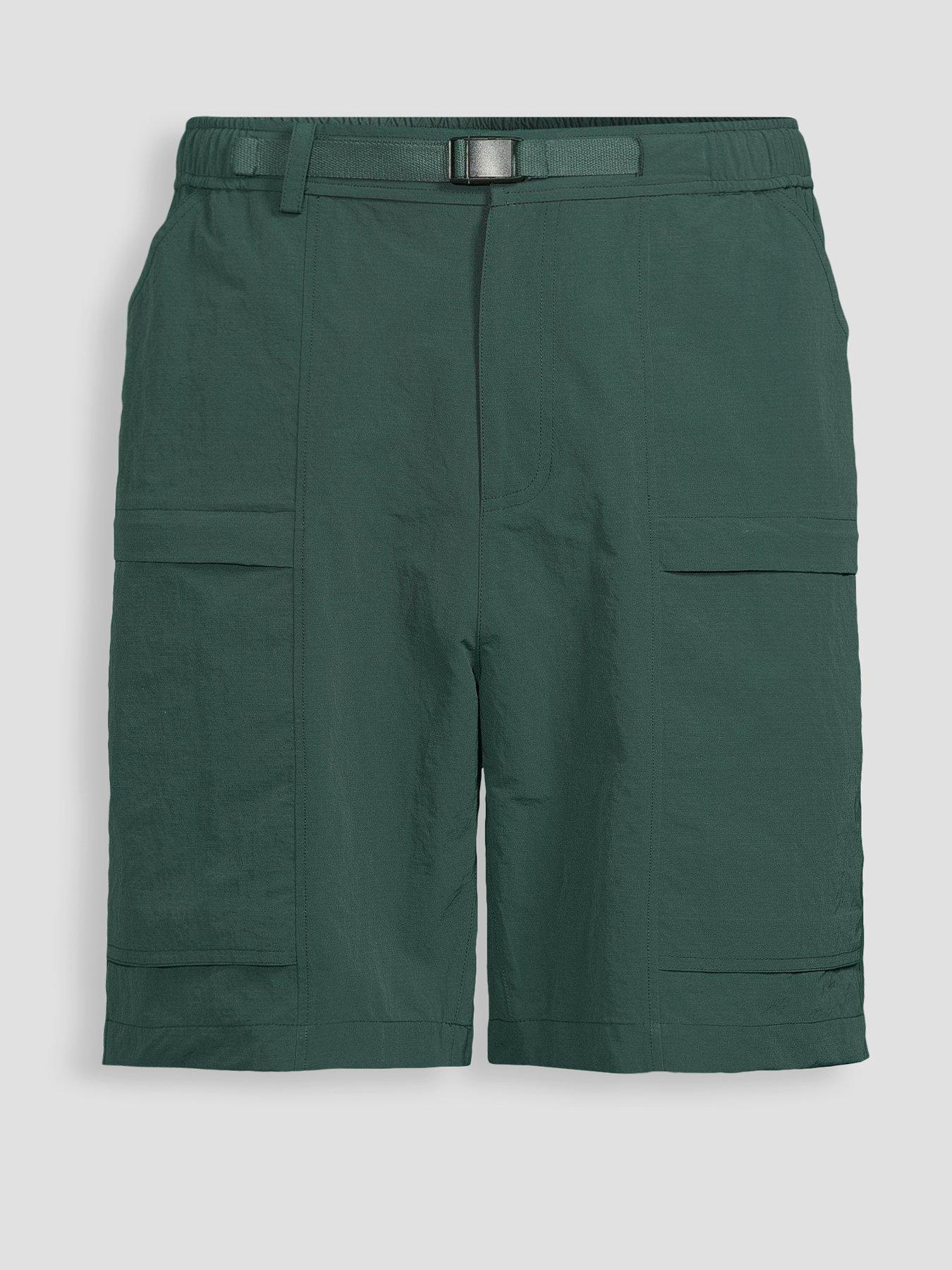 The Very Collection Tech Double Pocket Cargo Shorts - Green | Very