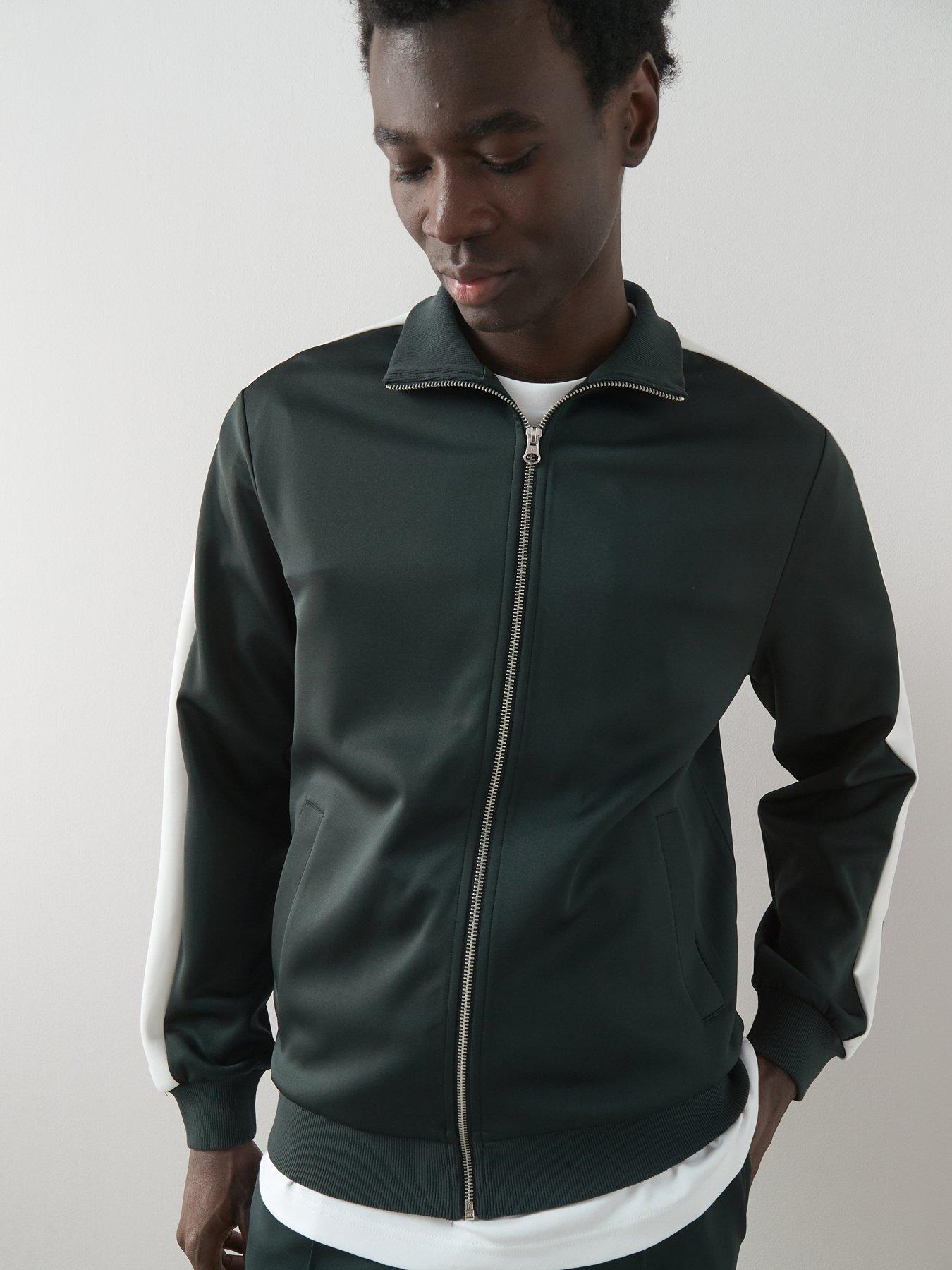 The Very Collection Zip Up Funnel Neck Track Jacket - Green