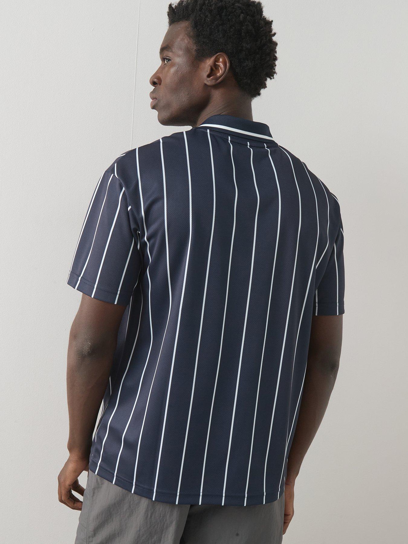 Image 2 of 6 of The Very Collection Stripe Collared Football Jersey - Navy