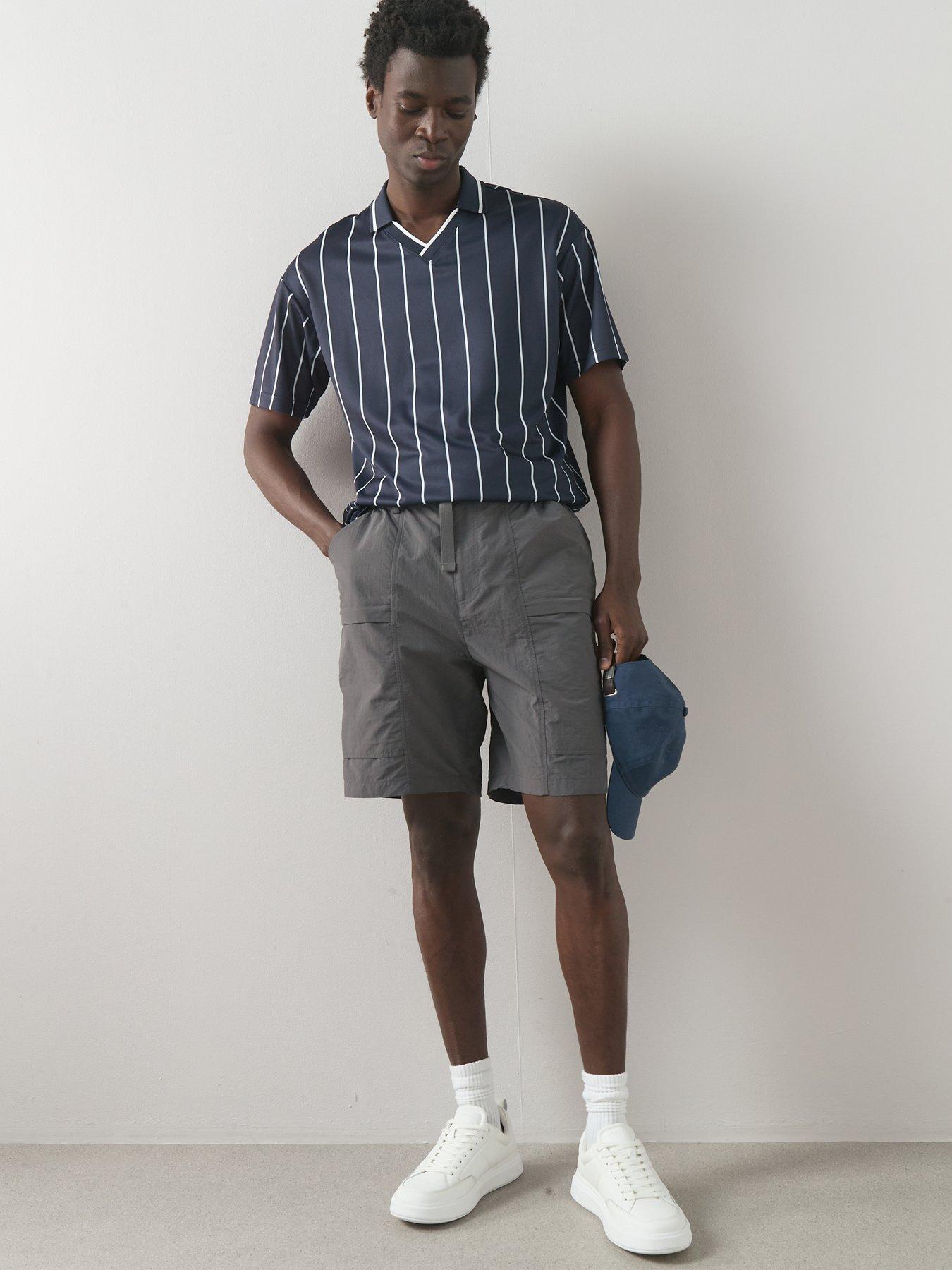 Image 3 of 6 of The Very Collection Stripe Collared Football Jersey - Navy
