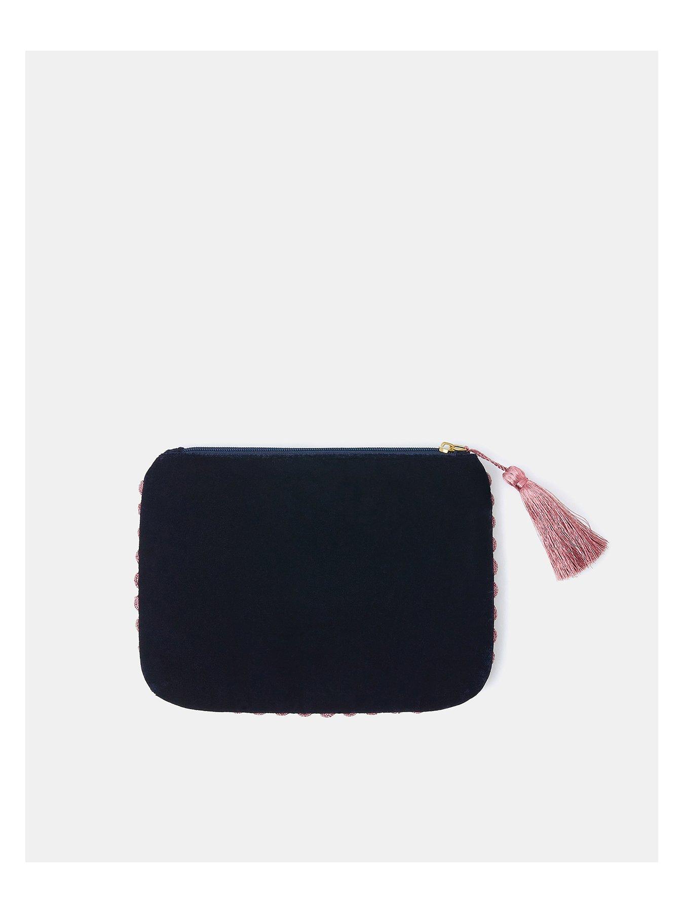 Image 2 of 7 of Accessorize Velvet Initial Christmas Pouchy - Blue