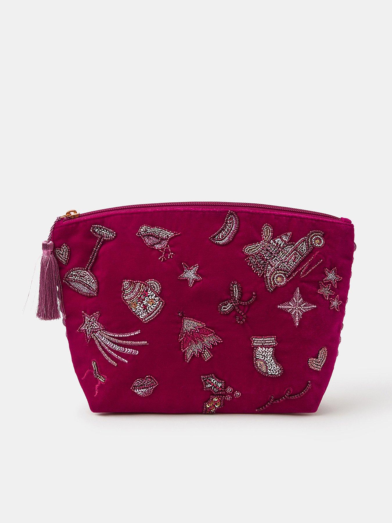 Accessorize Xmas Large Embellished Poy - Pink
