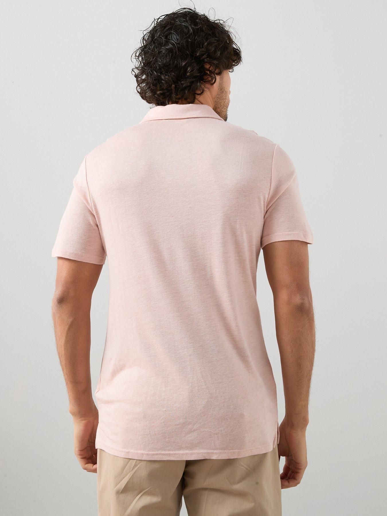Image 2 of 7 of The Very Collection Linen Blend Polo - Pink