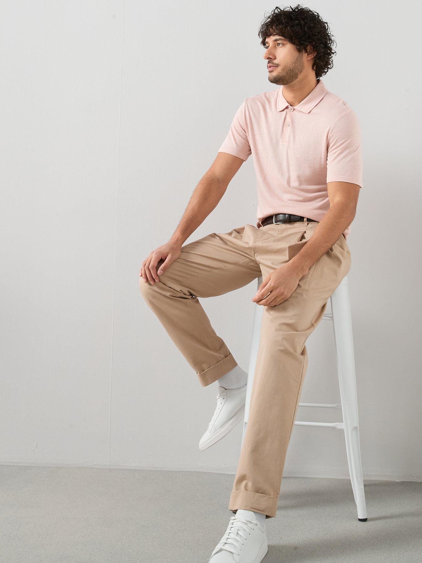Image 3 of 7 of The Very Collection Linen Blend Polo - Pink