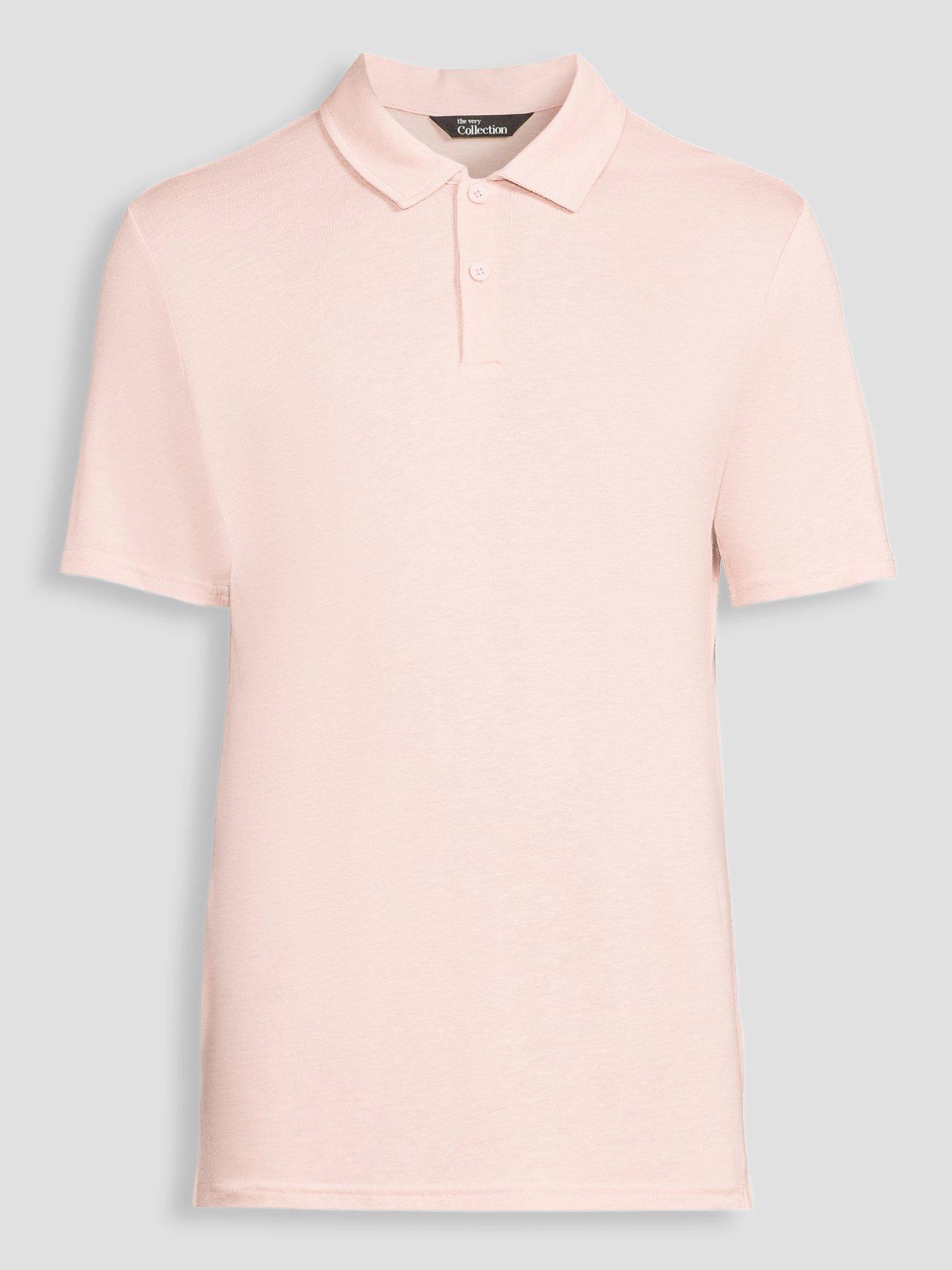 Image 7 of 7 of The Very Collection Linen Blend Polo - Pink