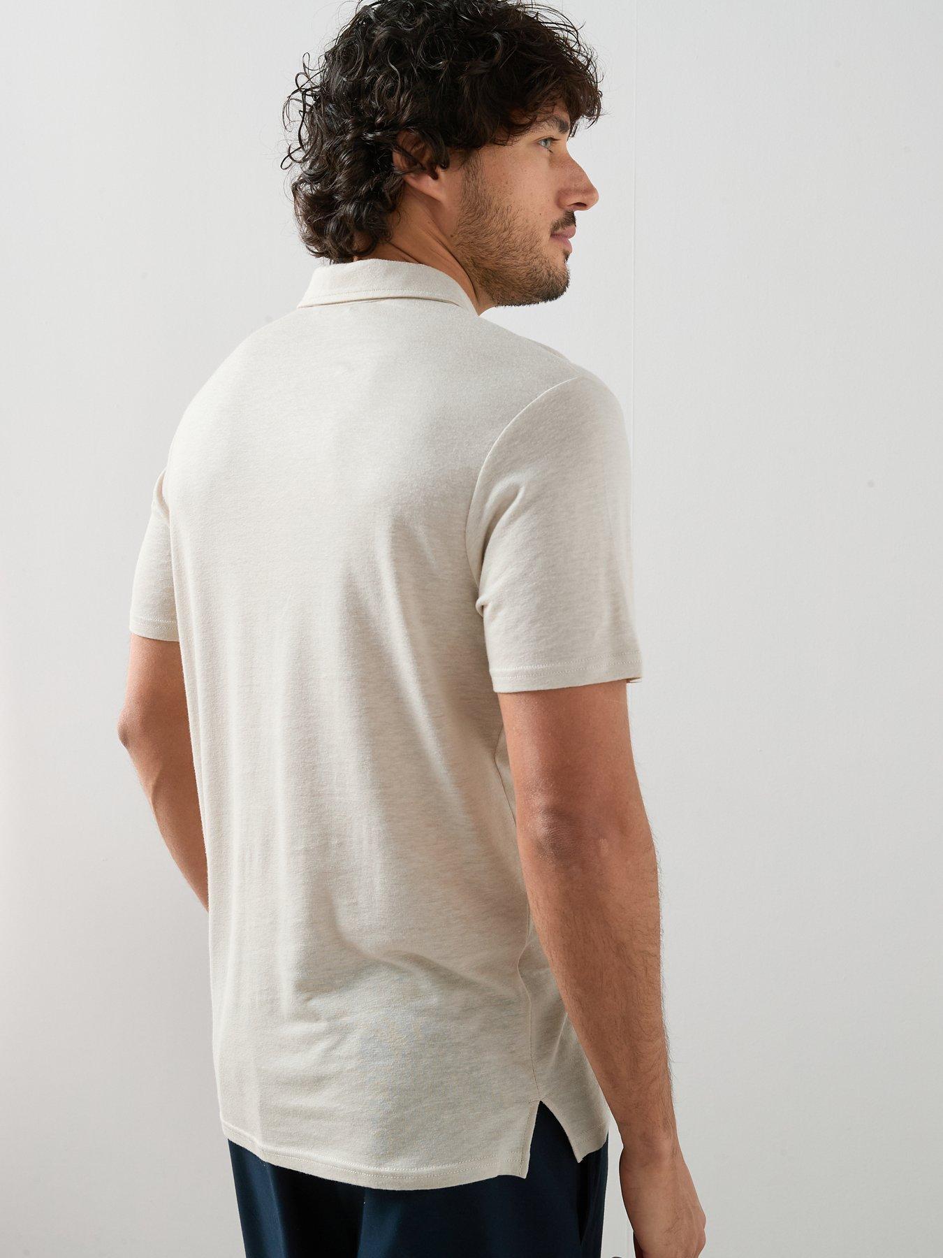 Image 2 of 7 of The Very Collection Linen Blend Polo - Stone