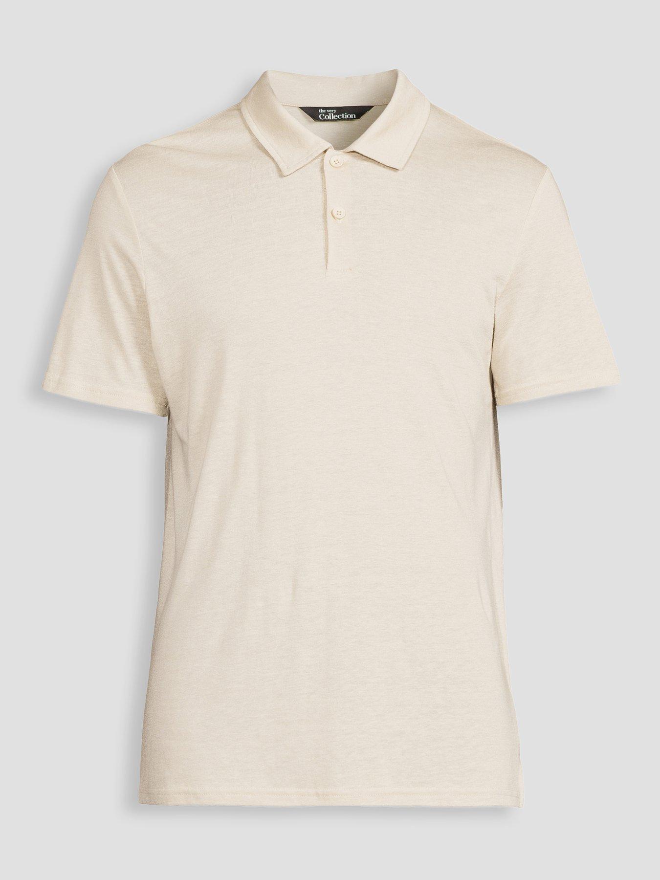 Image 7 of 7 of The Very Collection Linen Blend Polo - Stone