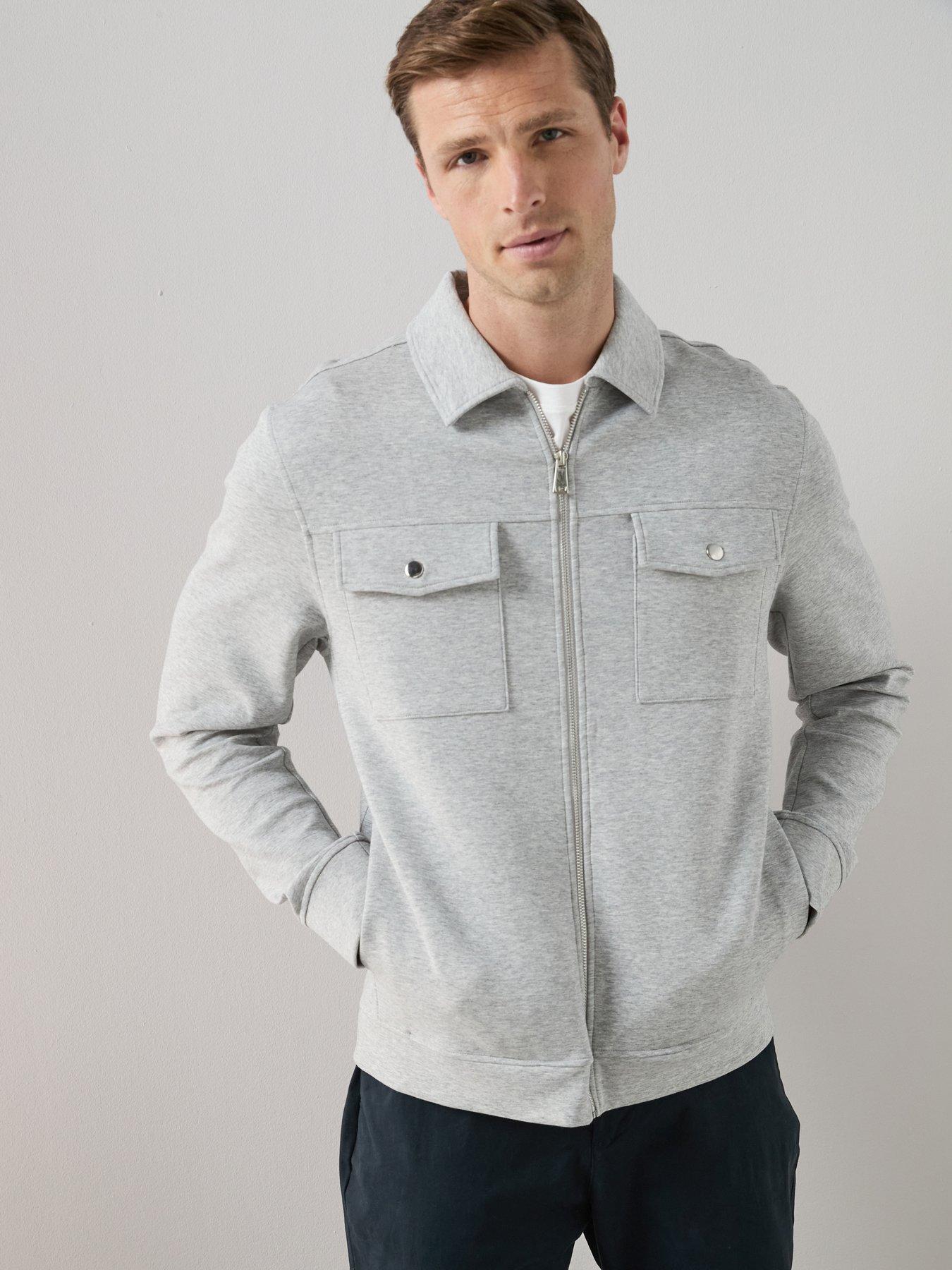 The Very Collection Cotton Rich Jersey Zip Through Jacket - Grey
