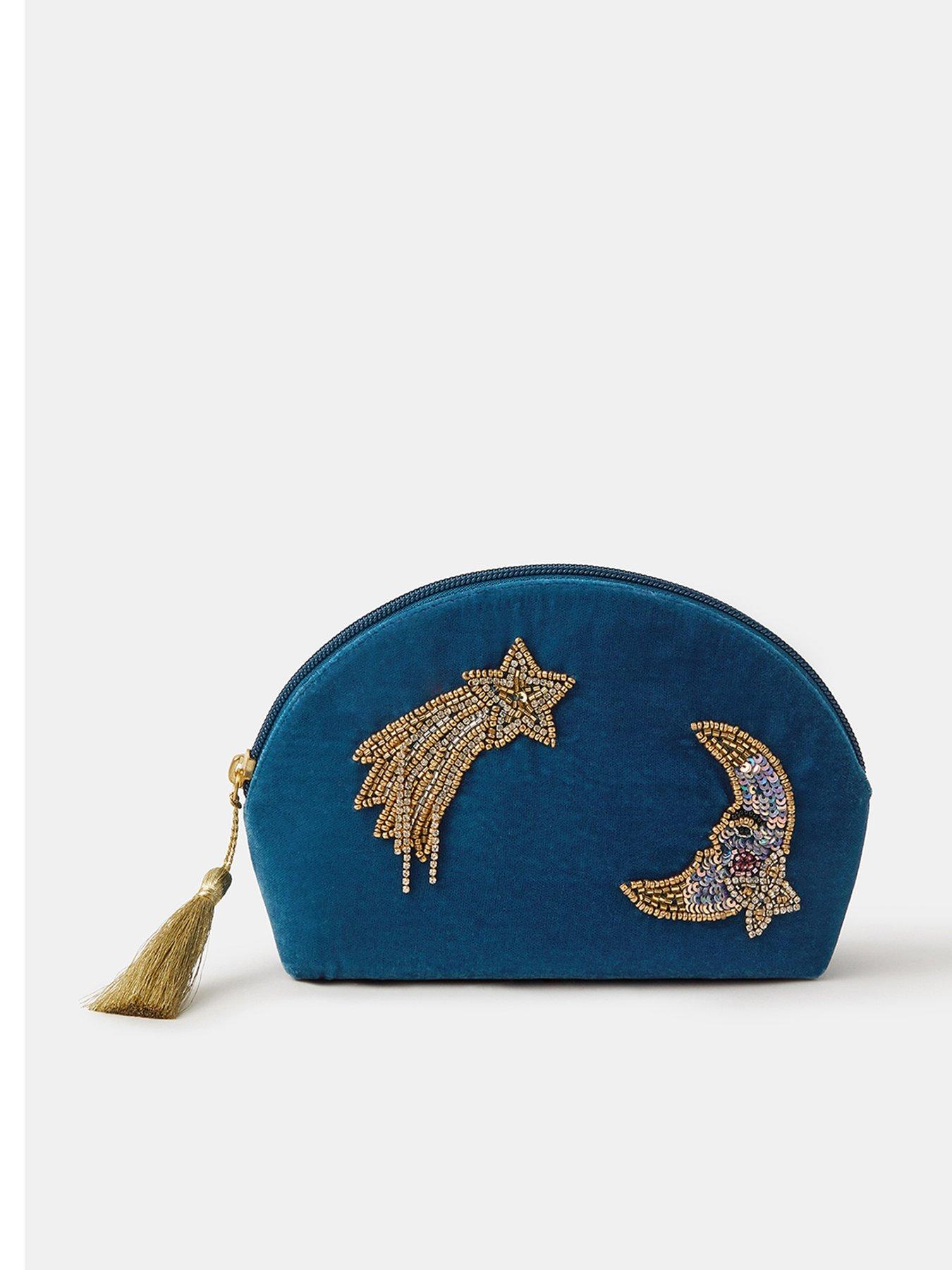Accessorize Star   Moon Curved Pouch - Blue