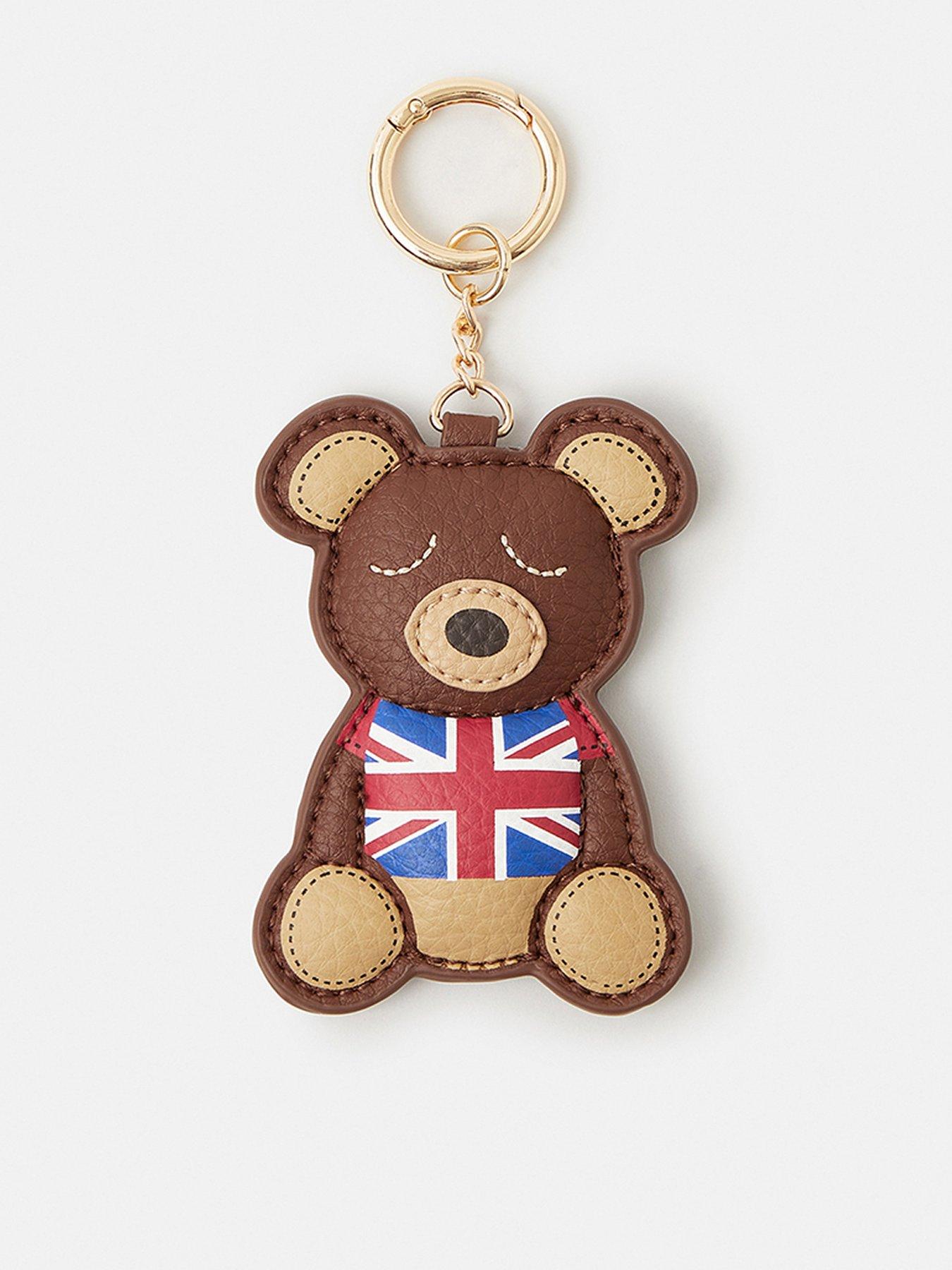 Accessorize London Teddy Bag Charm - Brown