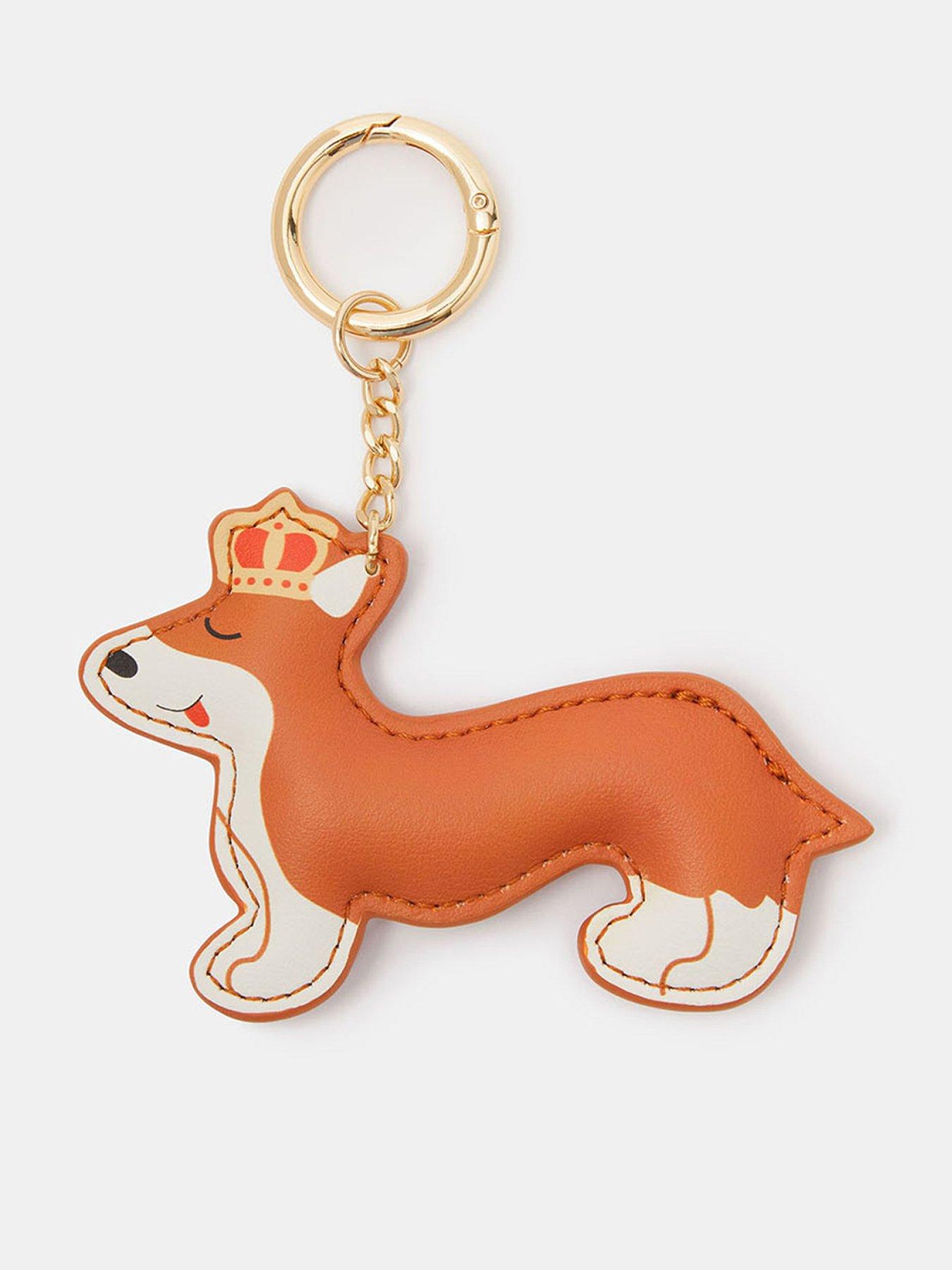 Accessorize London Corgi Bag Charm - Brown