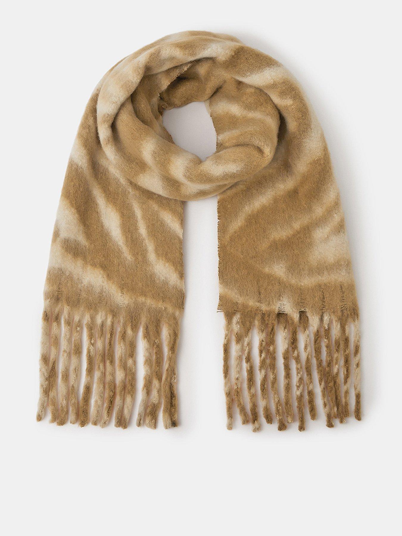 Accessorize Tiger Print Super Fluffy Scarf - Brown