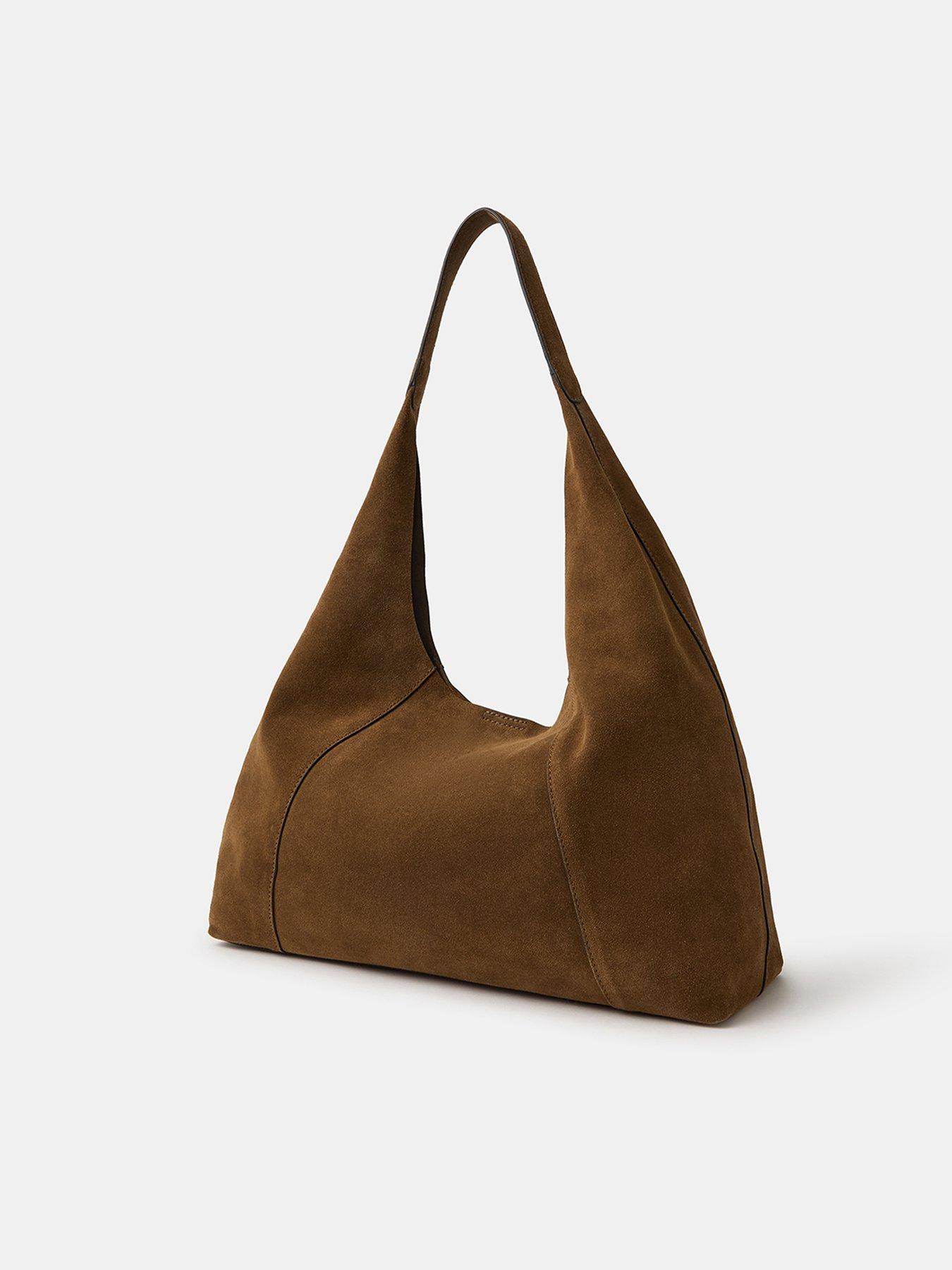 Image 3 of 5 of Accessorize Extra Large Suede Shoulder Bag - Brown