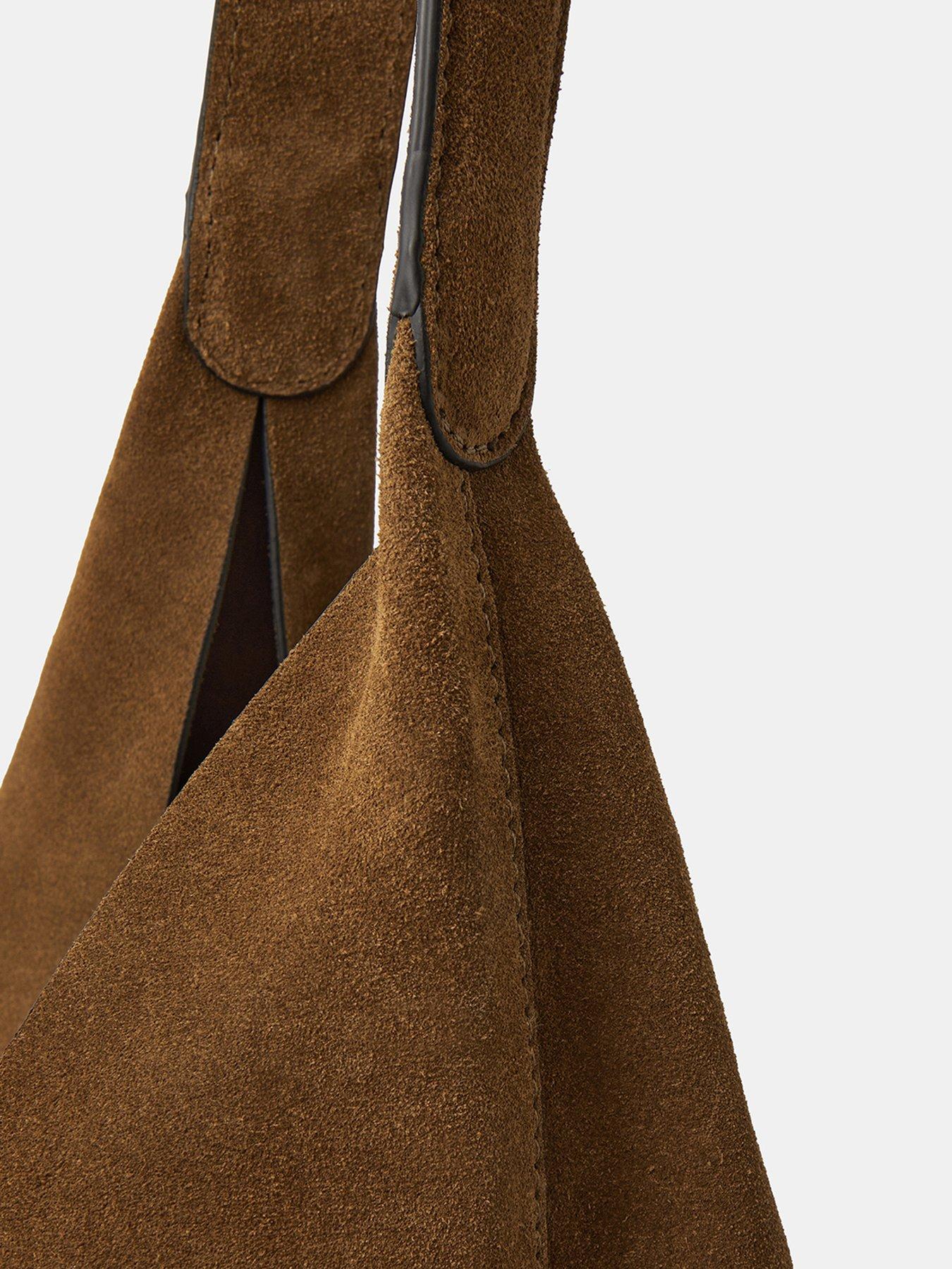Image 5 of 5 of Accessorize Extra Large Suede Shoulder Bag - Brown