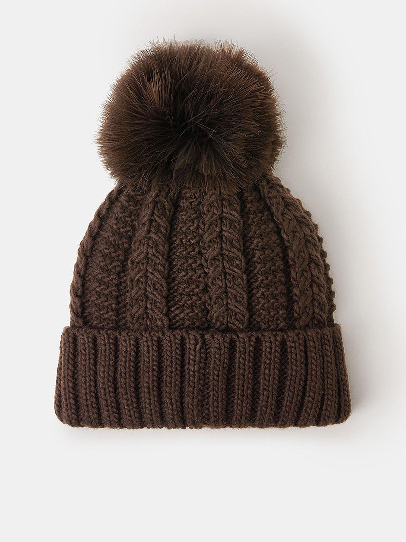 Accessorize Luxe Pom Beanie - Brown