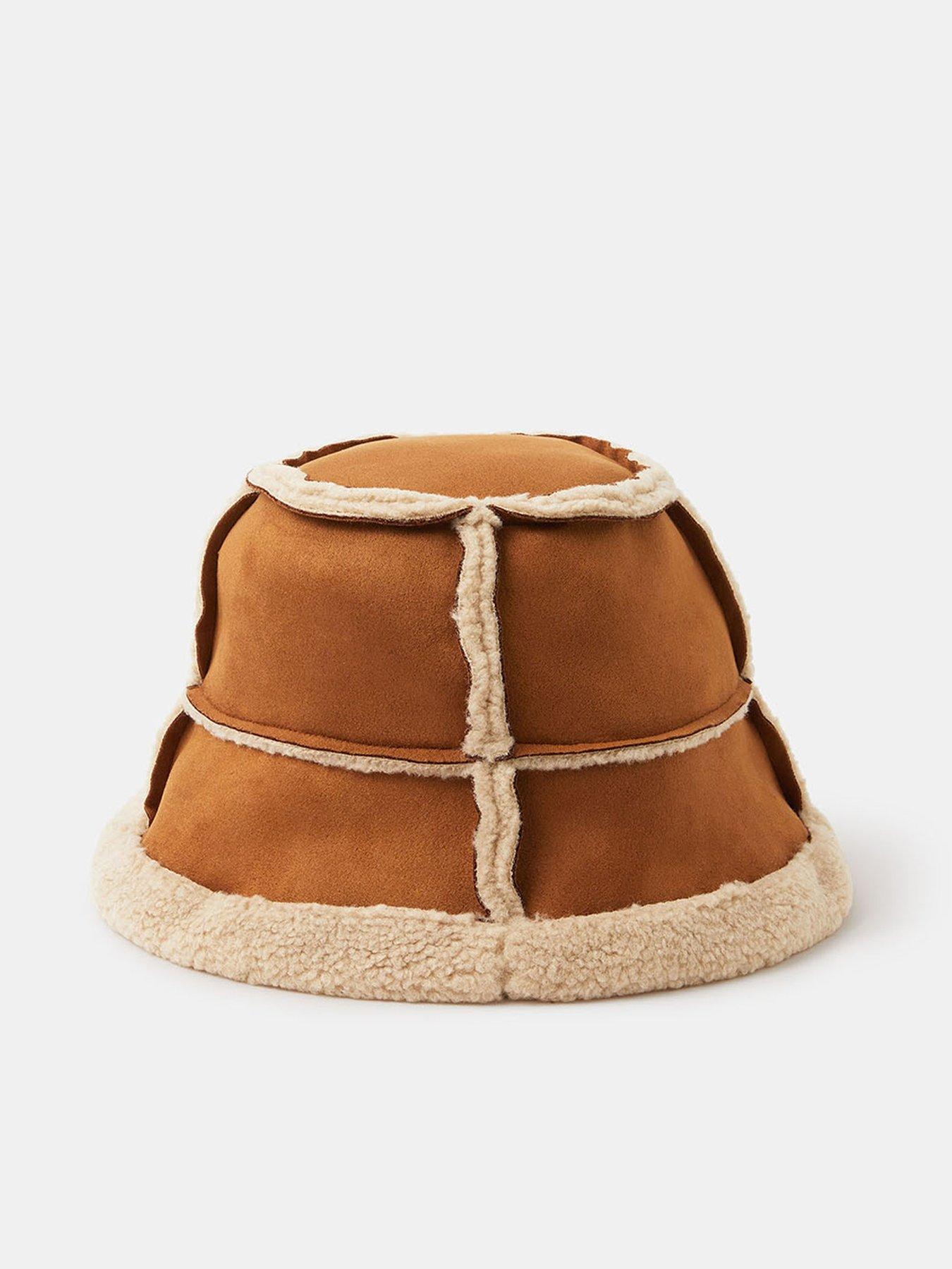 Accessorize Shearling Bucket Hat - Brown