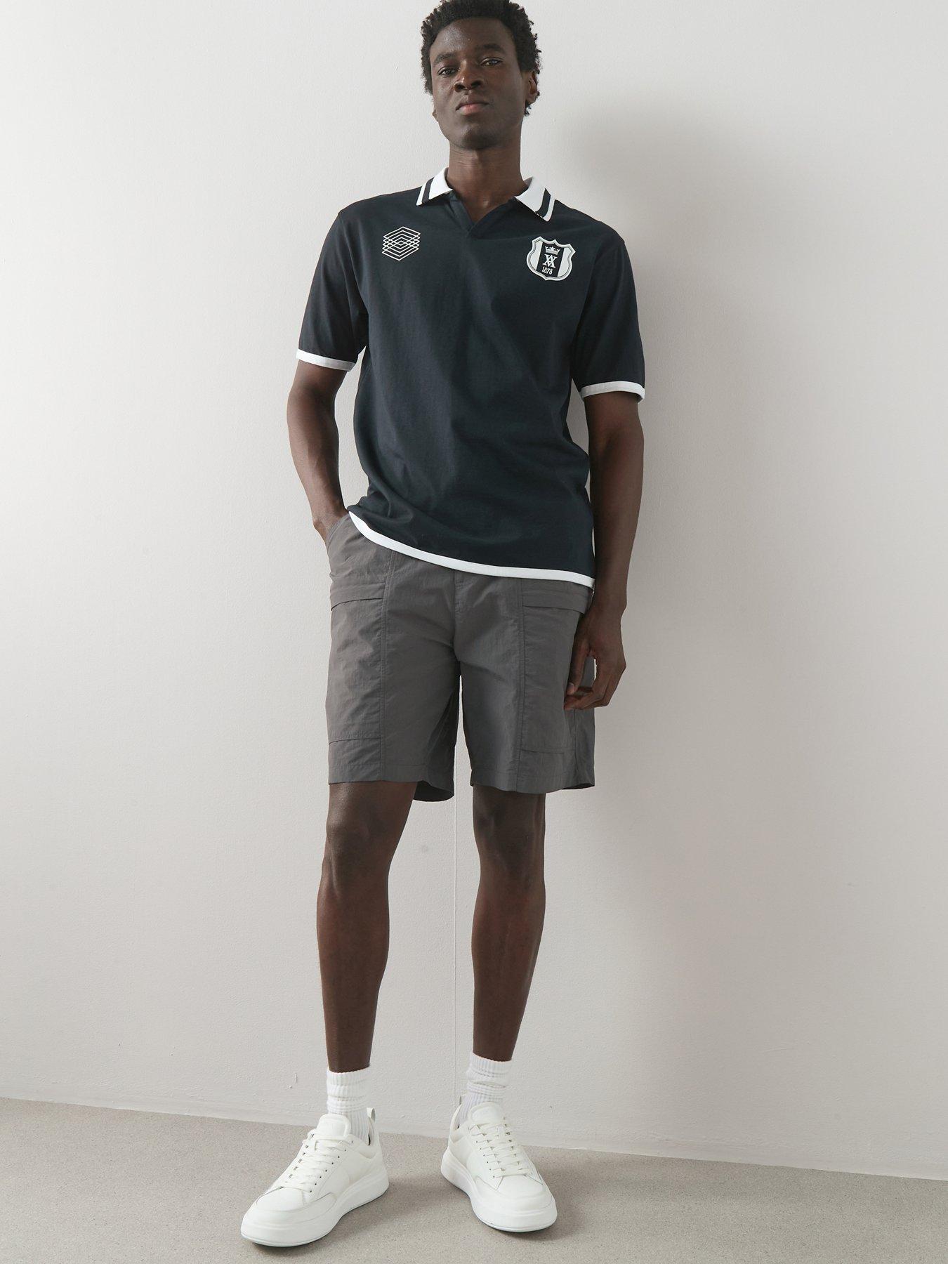 The Very Collection Tech Double Pocket Cargo Shorts - Grey