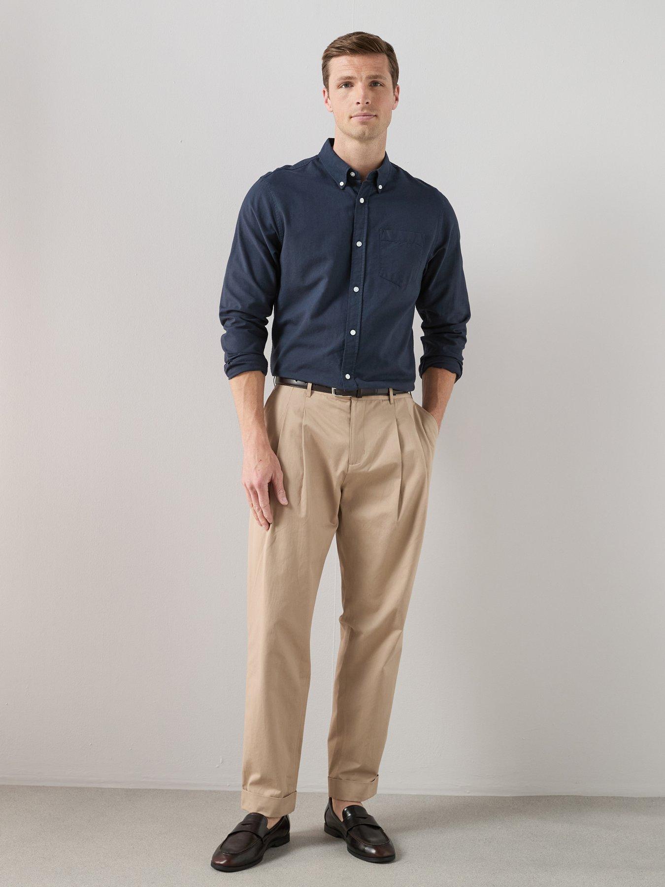 The Very Collection Turn Up Pleated Trouser - Beige