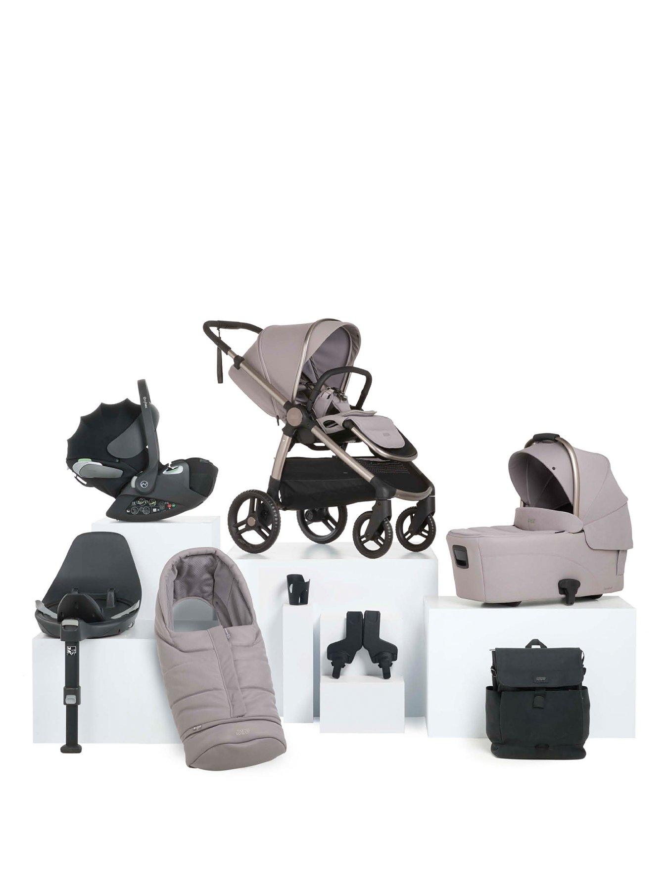 Mamas & Papas Complete Kit - Ocarro² Moonstone Grey (Inc Pushchair, Carrycot, Adaptors, Cupholder, Bag, Footmuff, Cloud T  &  Isofix Base)