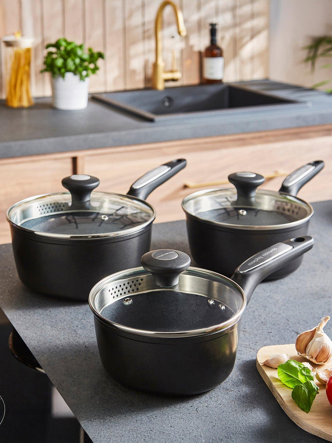 Morphy Richards 3pc Forged Aluminium Pan Set Graphite