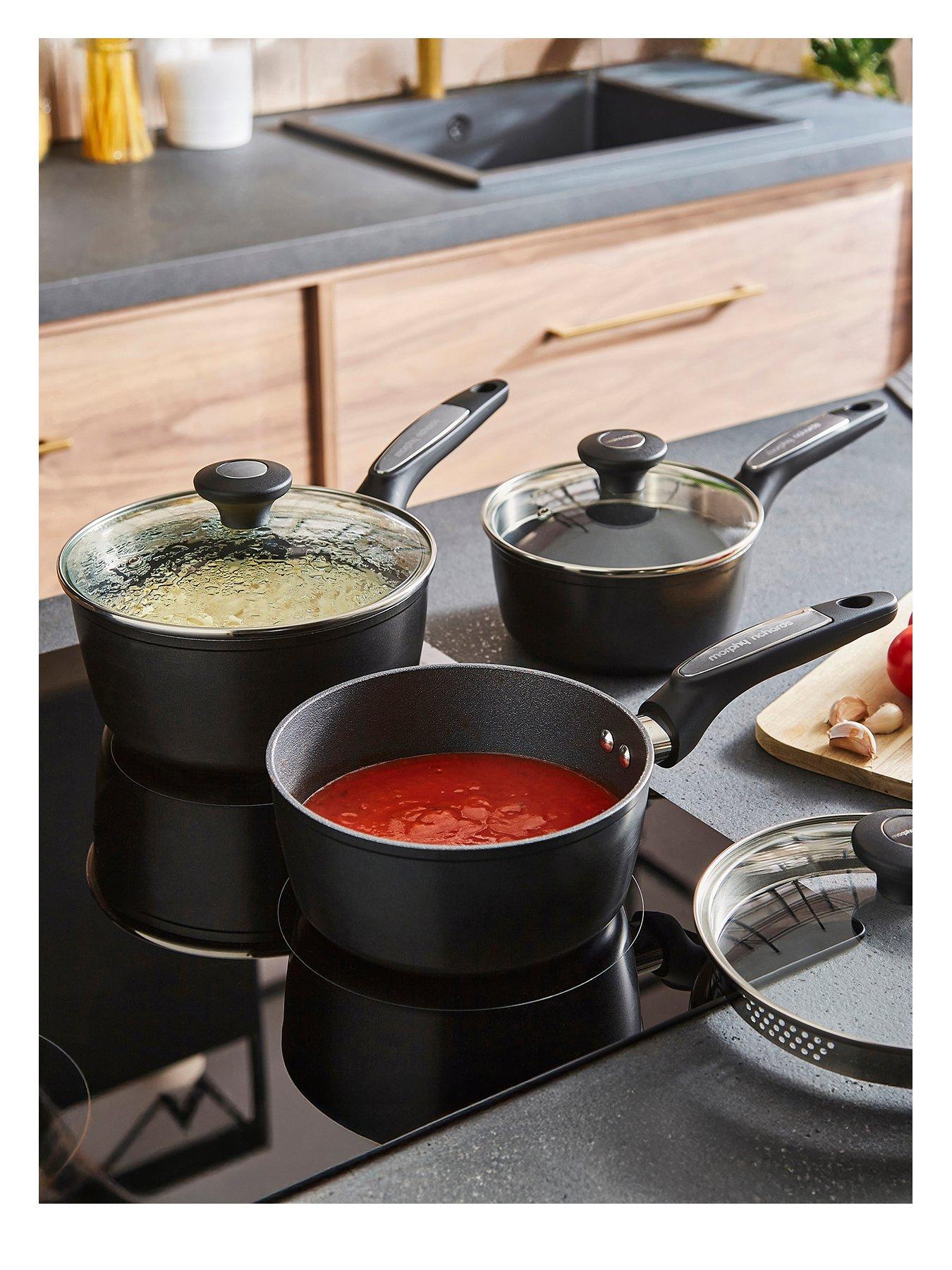 Image 2 of 7 of Morphy Richards 3pc Forged Aluminium Pan Set Graphite