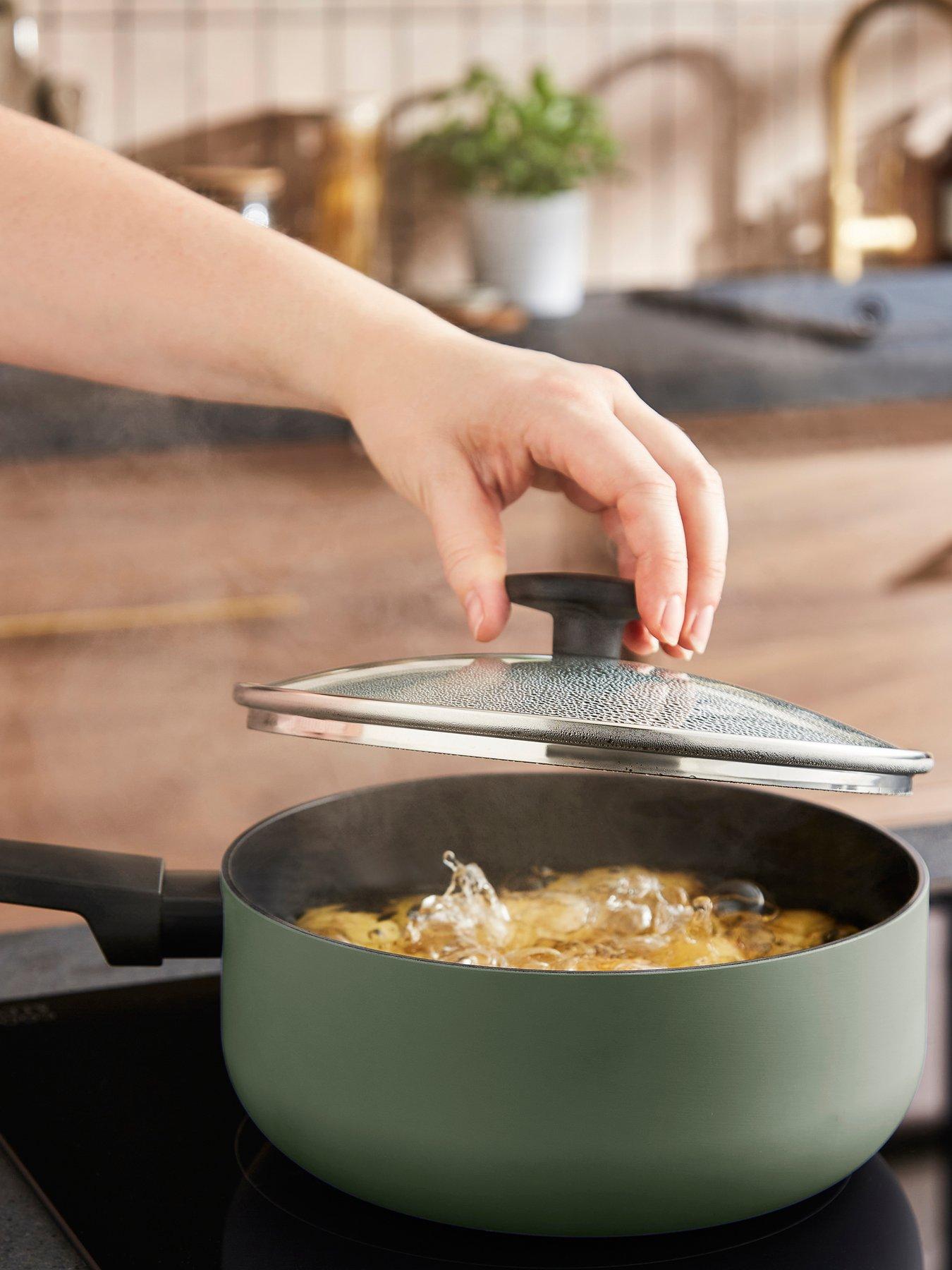 Image 4 of 7 of Morphy Richards 3pc Aluminium Saucepan Set Green