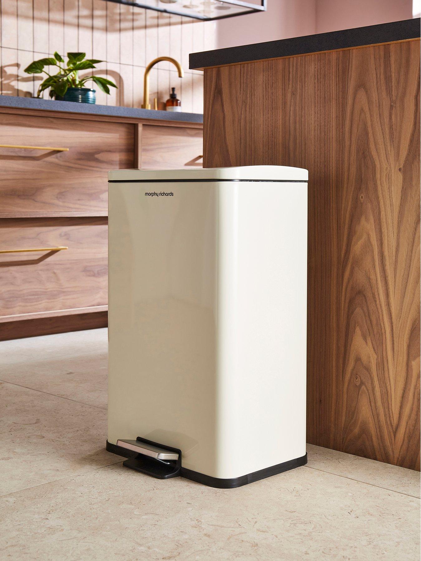 Image 1 of 6 of Morphy Richards 30l Rectangular Kitchen Bin Cream