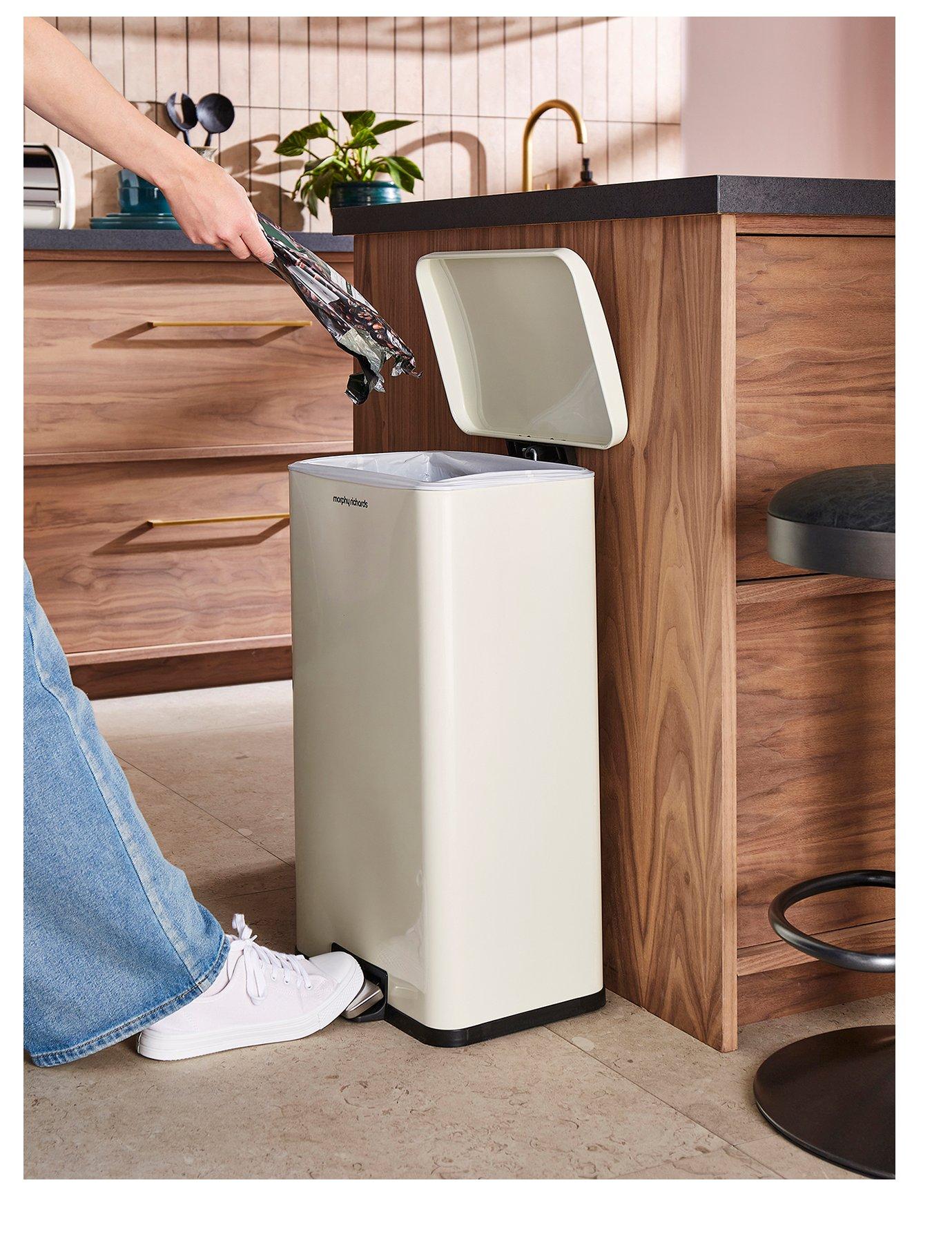 Image 2 of 6 of Morphy Richards 30l Rectangular Kitchen Bin Cream