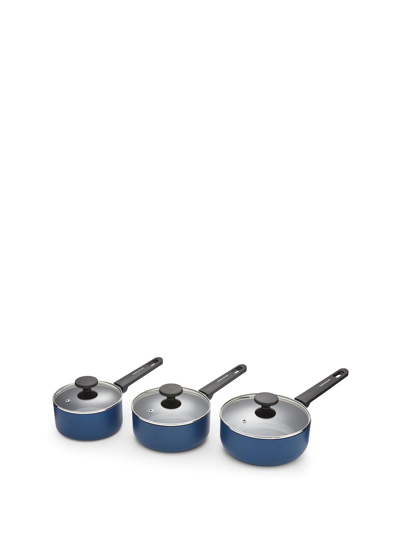 Morphy Richards 3pc Aluminium Saucepan Set Blue