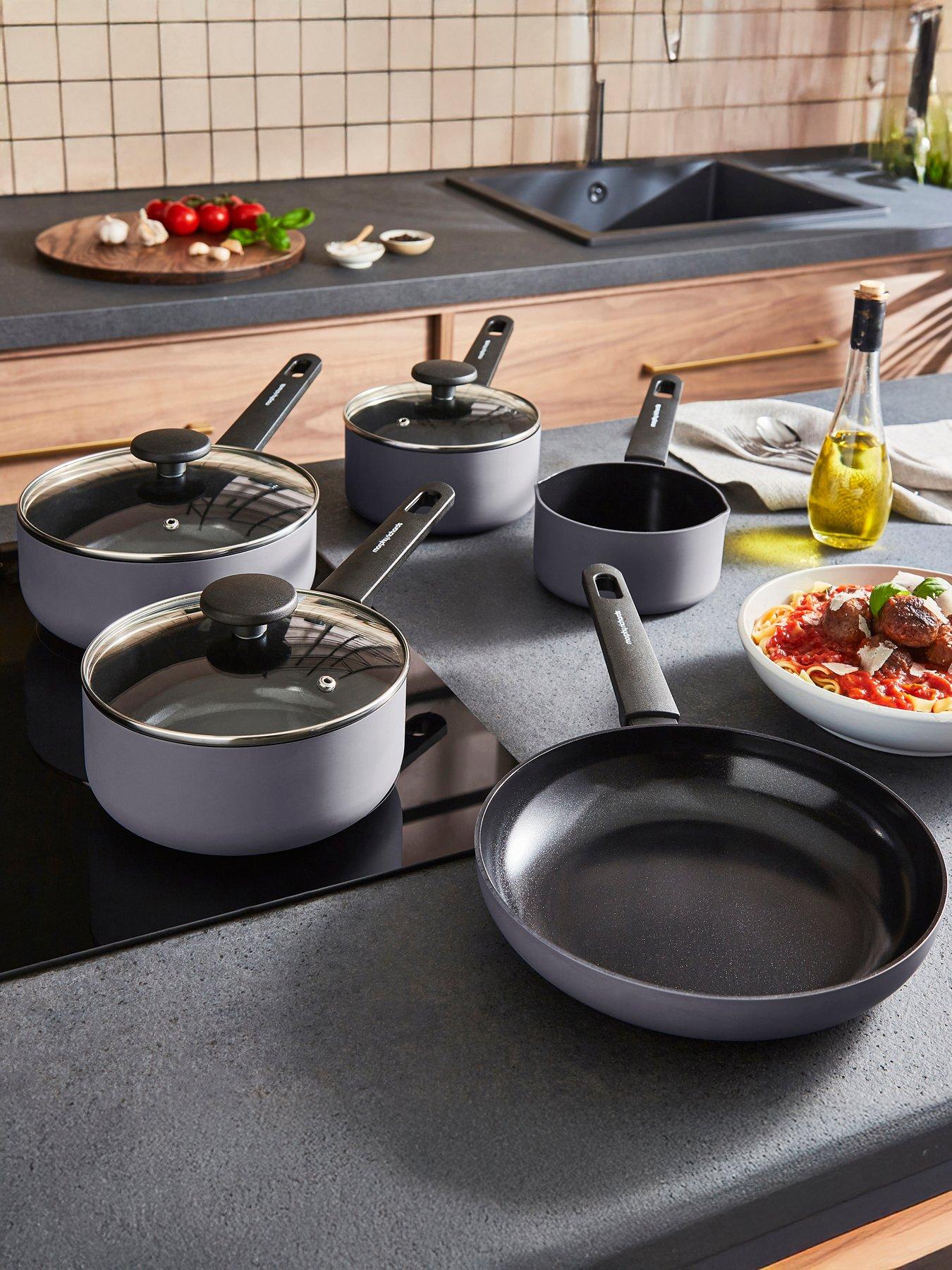 Morphy Richards 5pc Aluminium Saucepan Set Grey