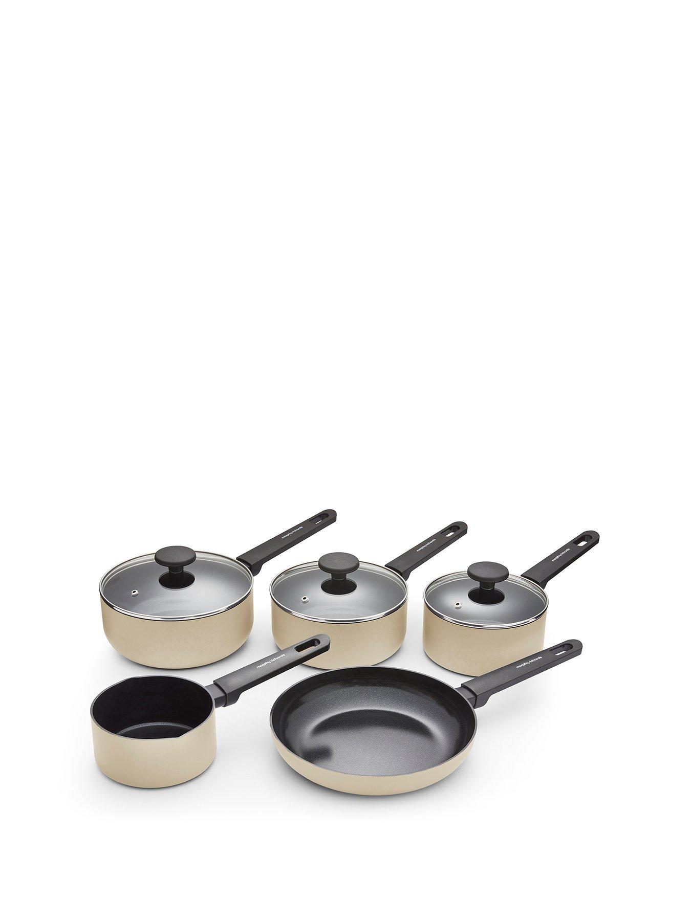 Morphy Richards 5pc Aluminium Saucepan Set Cream