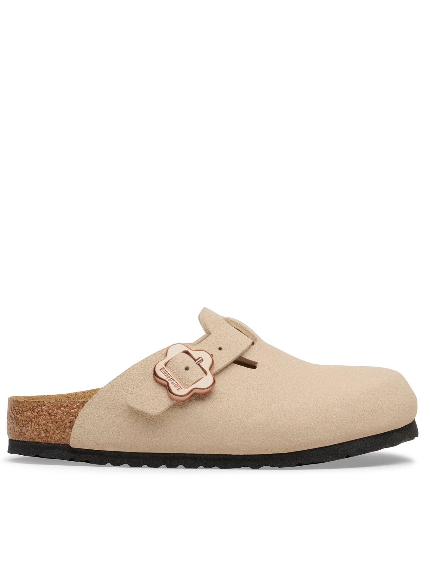Birkenstock Boston Flower Buckle Clog, Beige, Size 1 Older