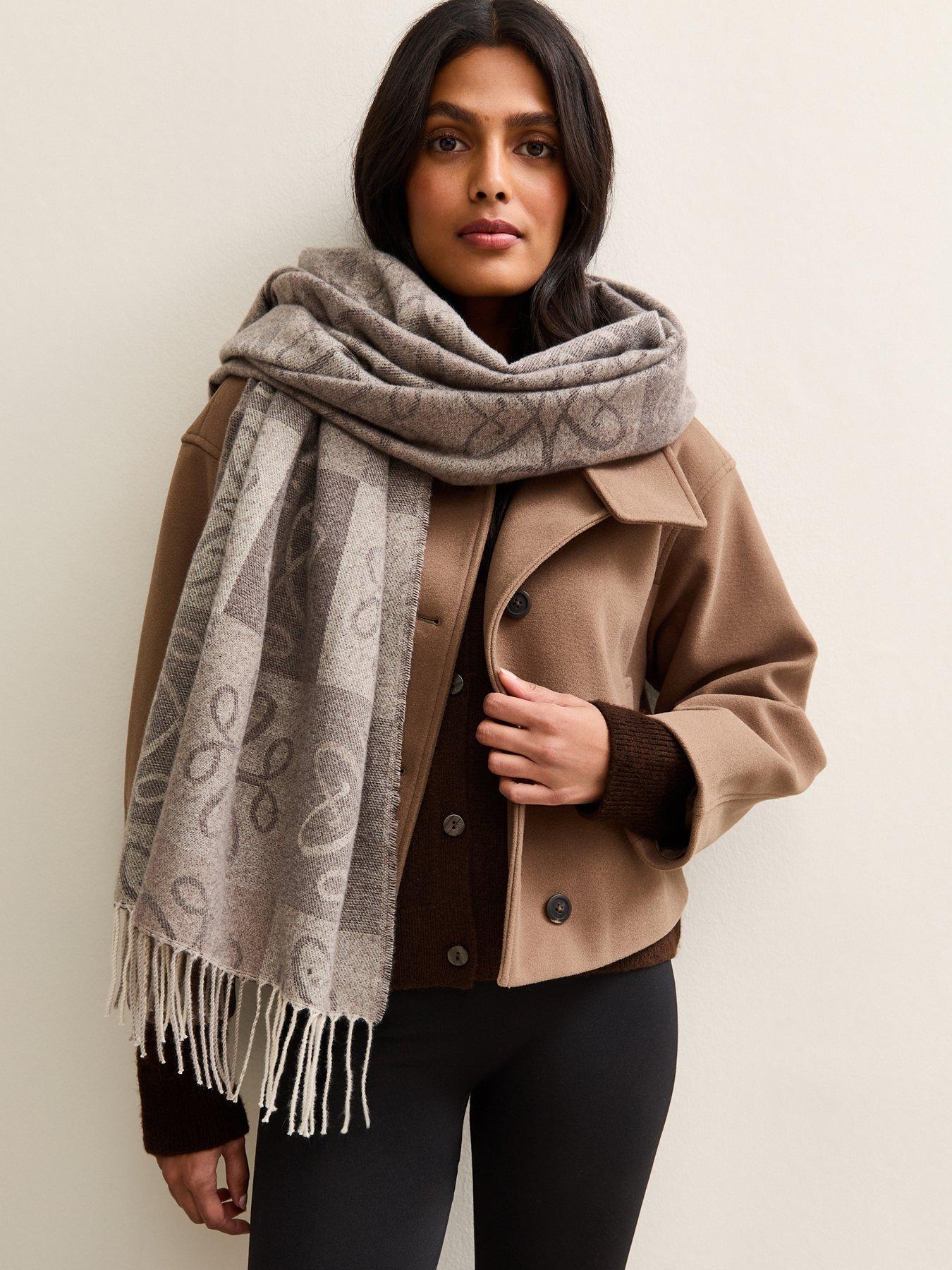 New Look Logo Monogram Block Scarf - Black