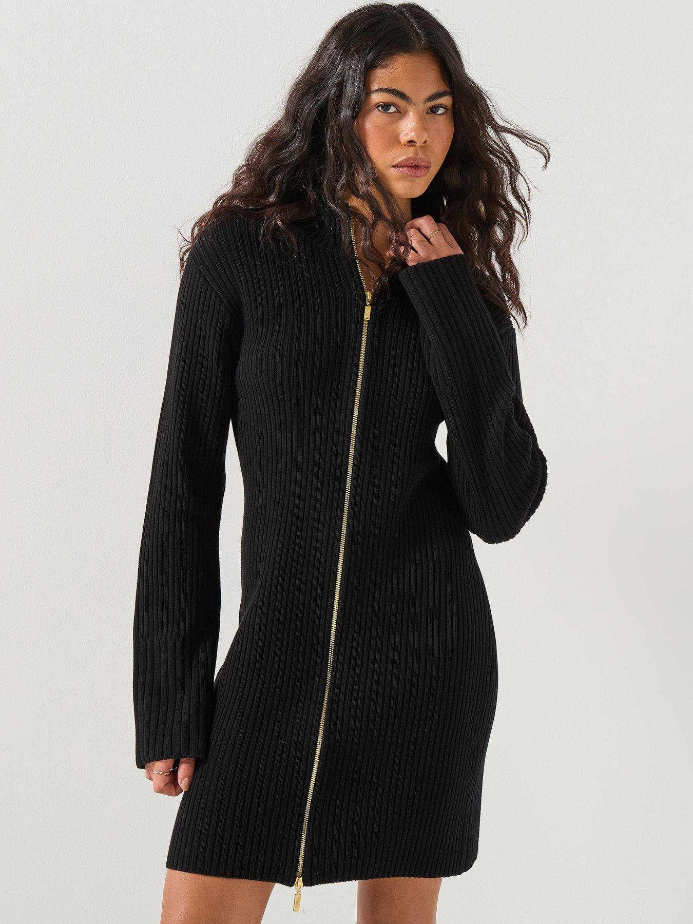 Barbour International BIntl Reagan Knitted Mini Dress- Black