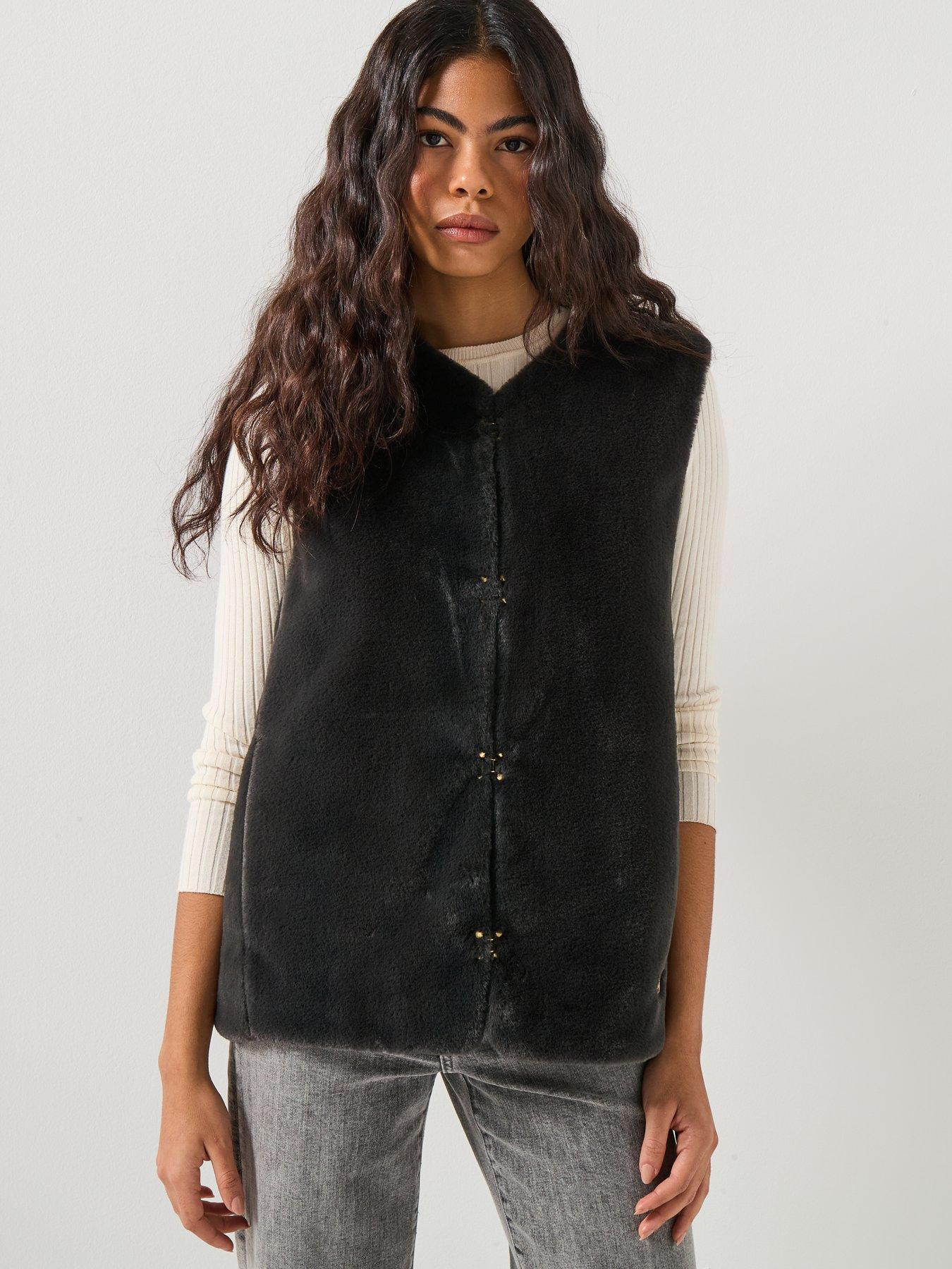 Barbour International Mialn Fur Gilet- Black | Very