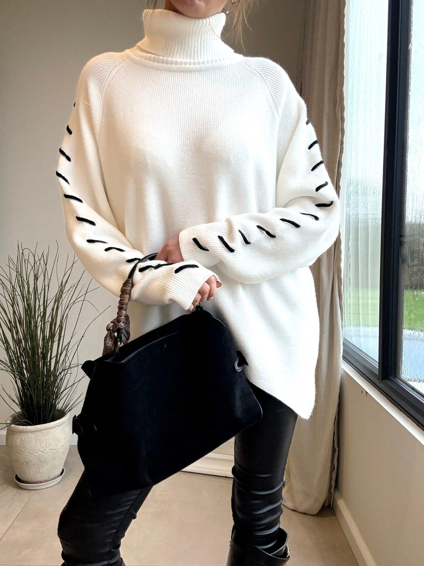 Image 3 of 4 of Style Cheat Saddle Stitch Hope Jumper - Cream