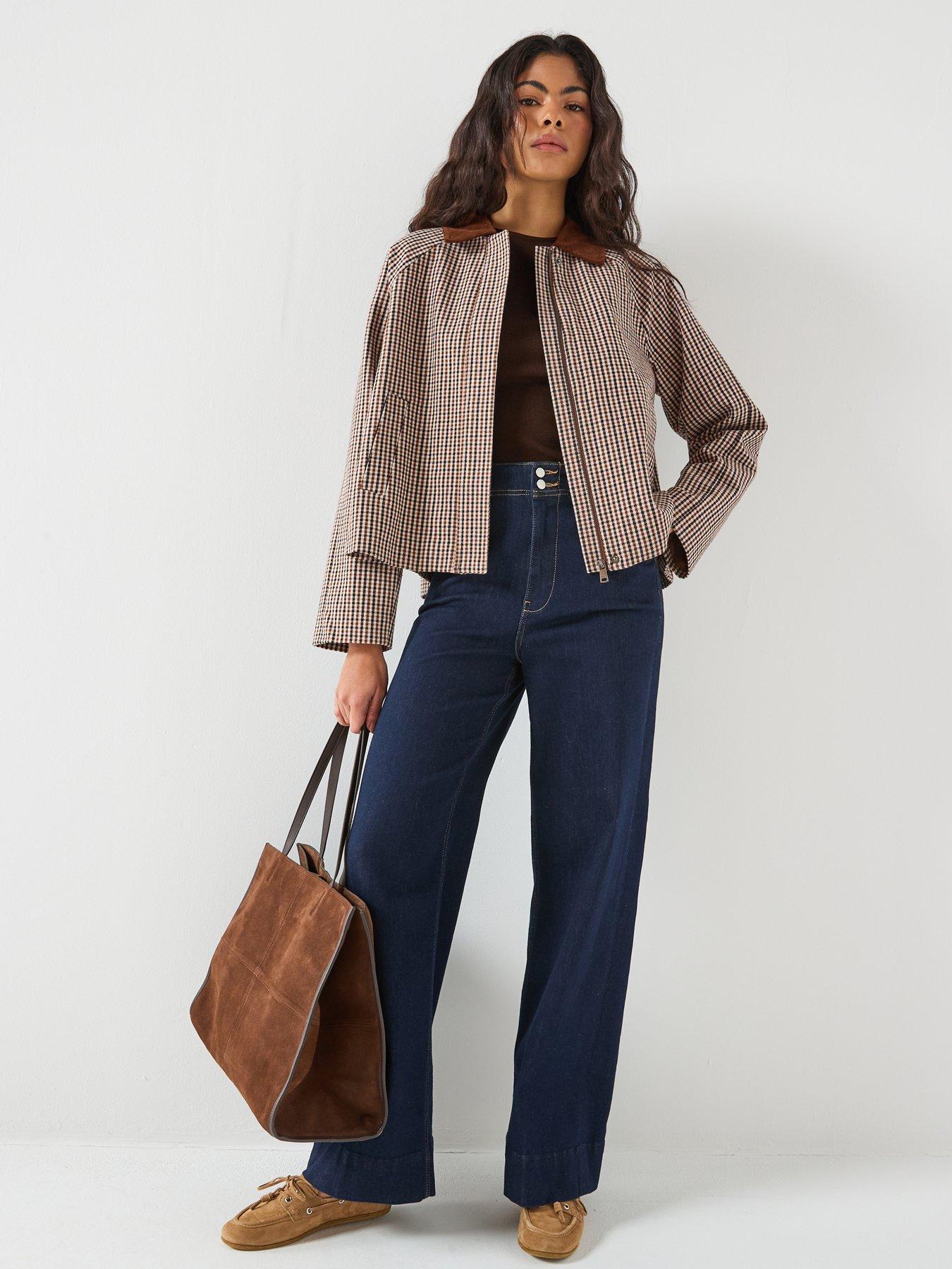 Image 3 of 6 of Only Check Jacket - Brown
