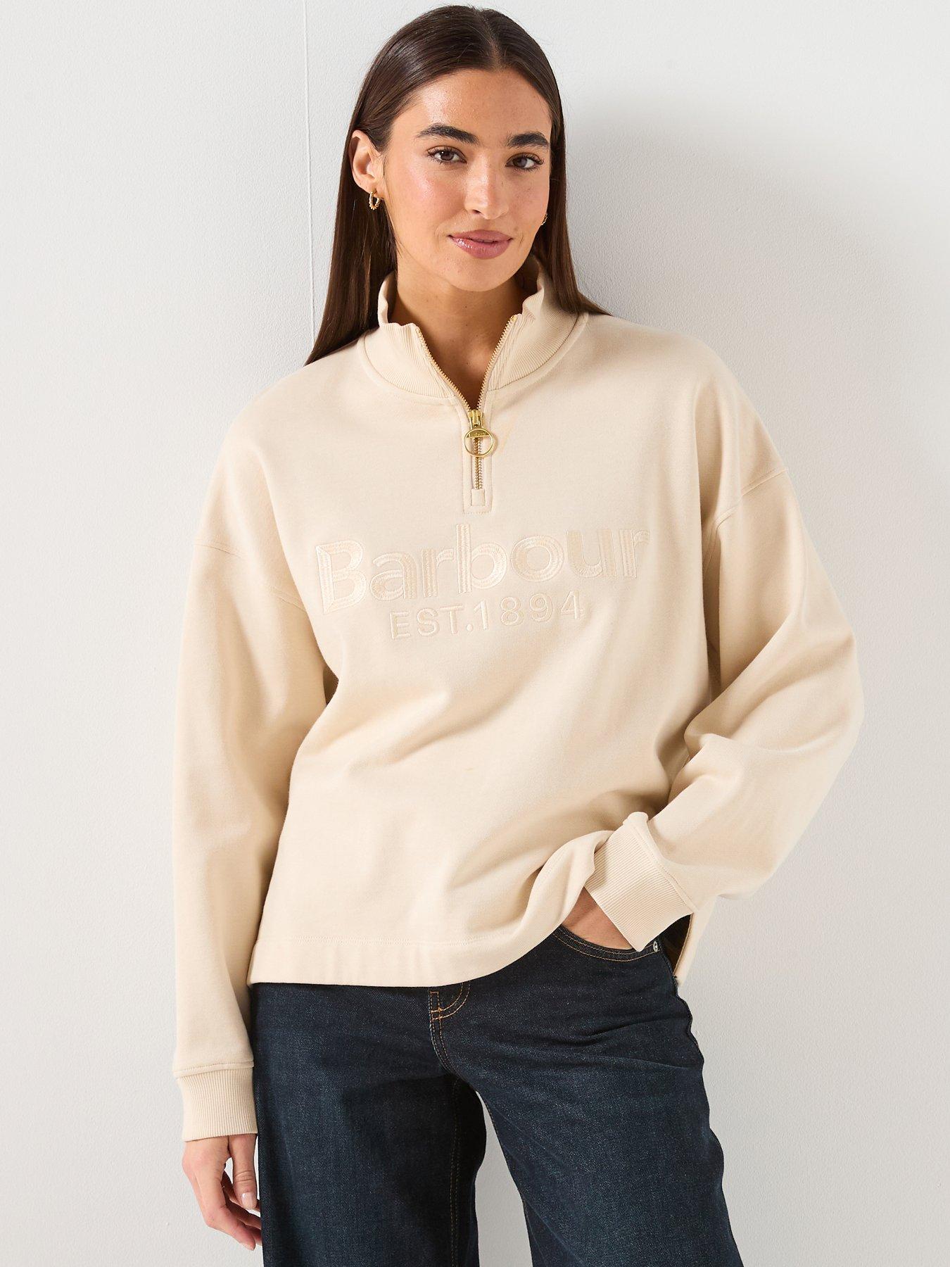 Barbour Sara Half Zip Sweatshirt - White