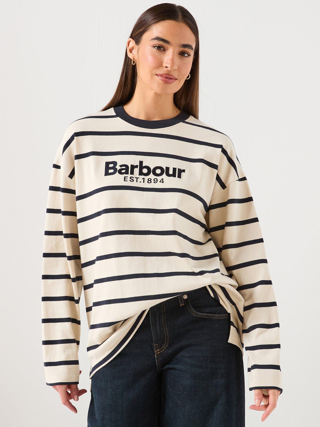 Barbour Maeve Long Sleeve Striped Top - Ecru/Navy