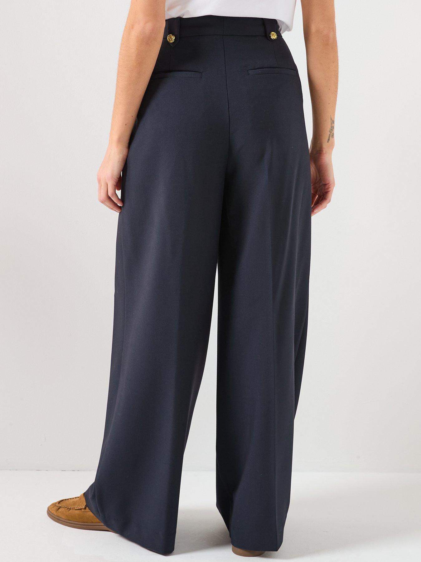 Image 2 of 6 of Barbour Avery Wide Leg Trousers - Navy