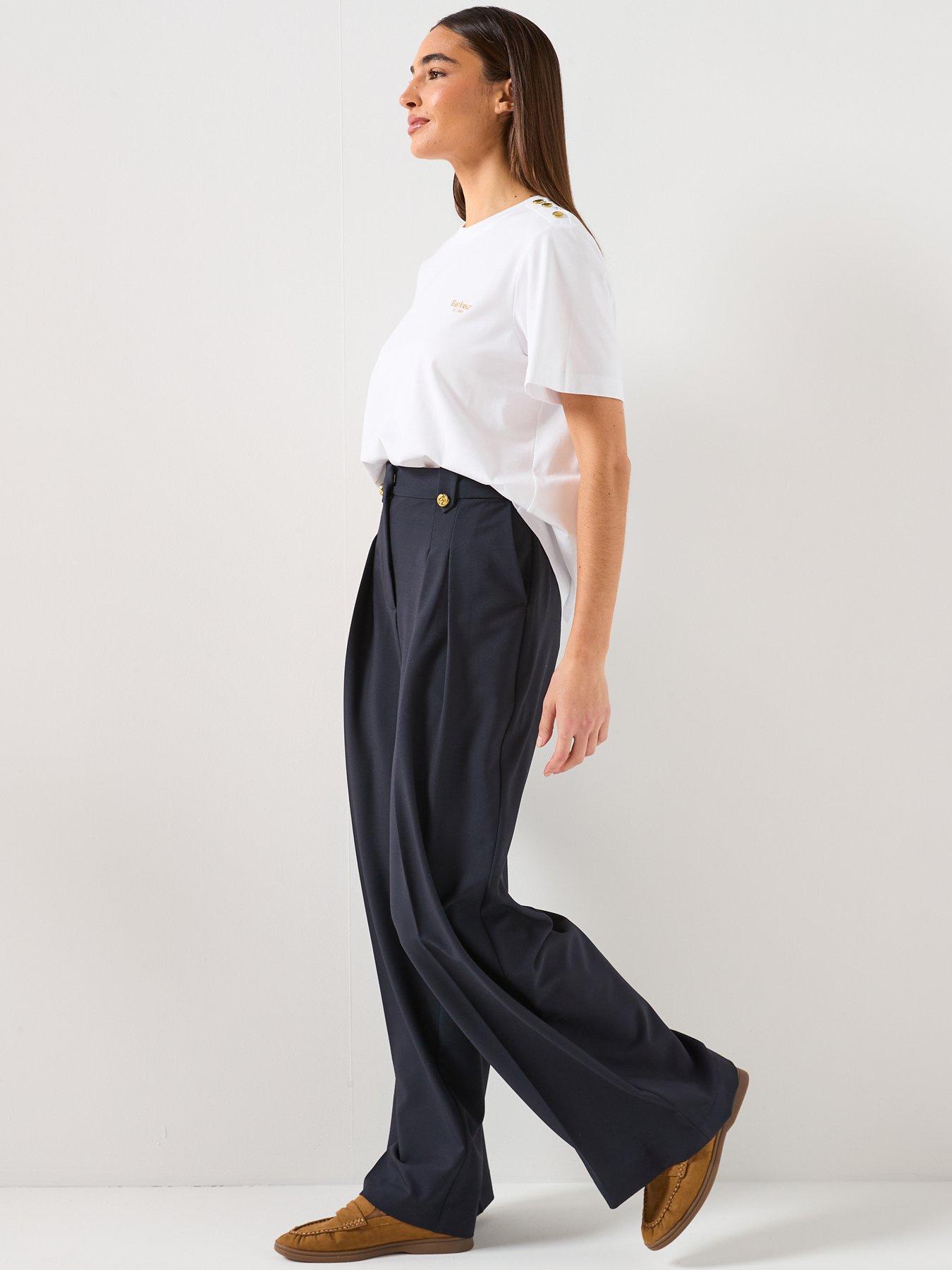 Image 5 of 6 of Barbour Avery Wide Leg Trousers - Navy