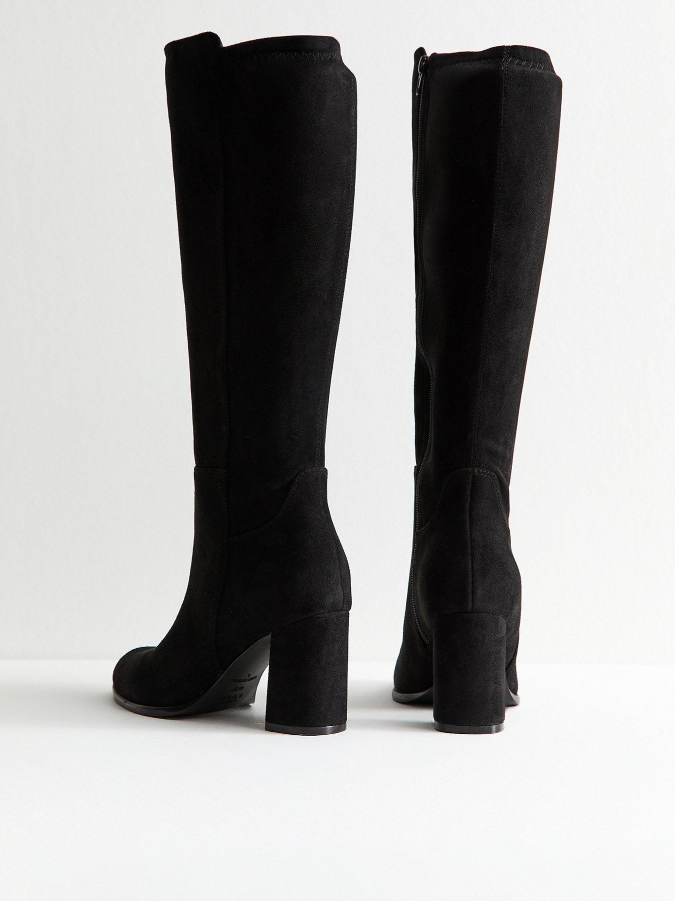 Bottes En Daim Noir Pour Femmes - Taille 9M - Haute Tige - Neuf Avec Boîte