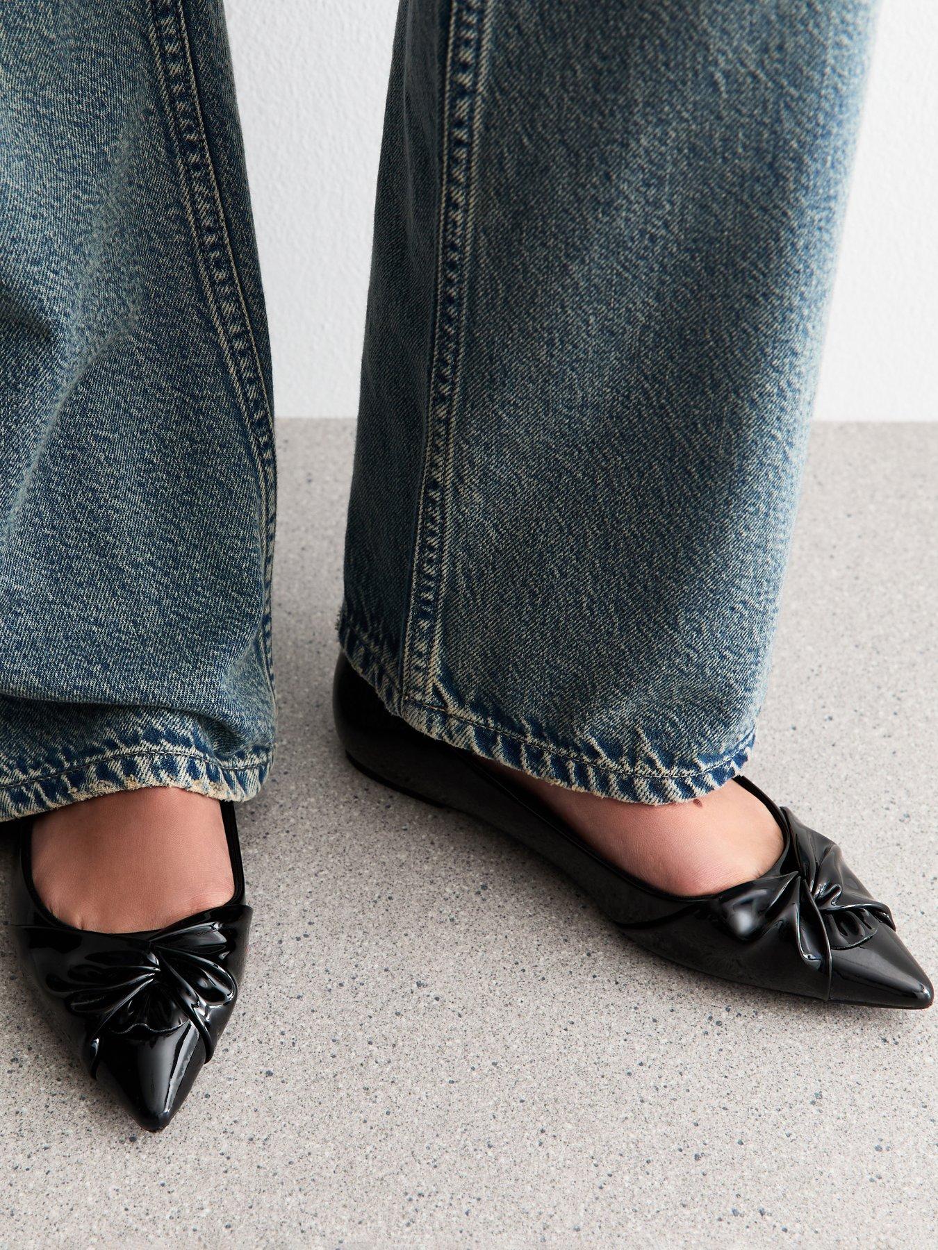 New Look Black Twist Faux Leather Pointed Toe Pumps