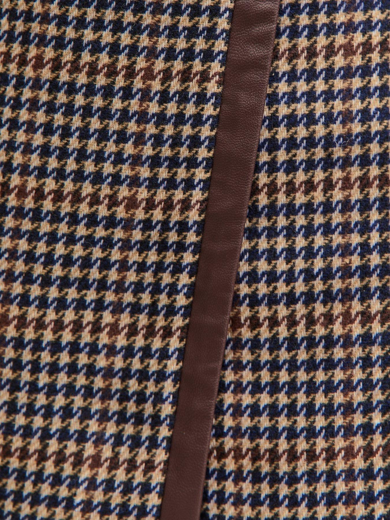 Image 6 of 6 of New Look Mini Check Trim Wrap Skort - Brown