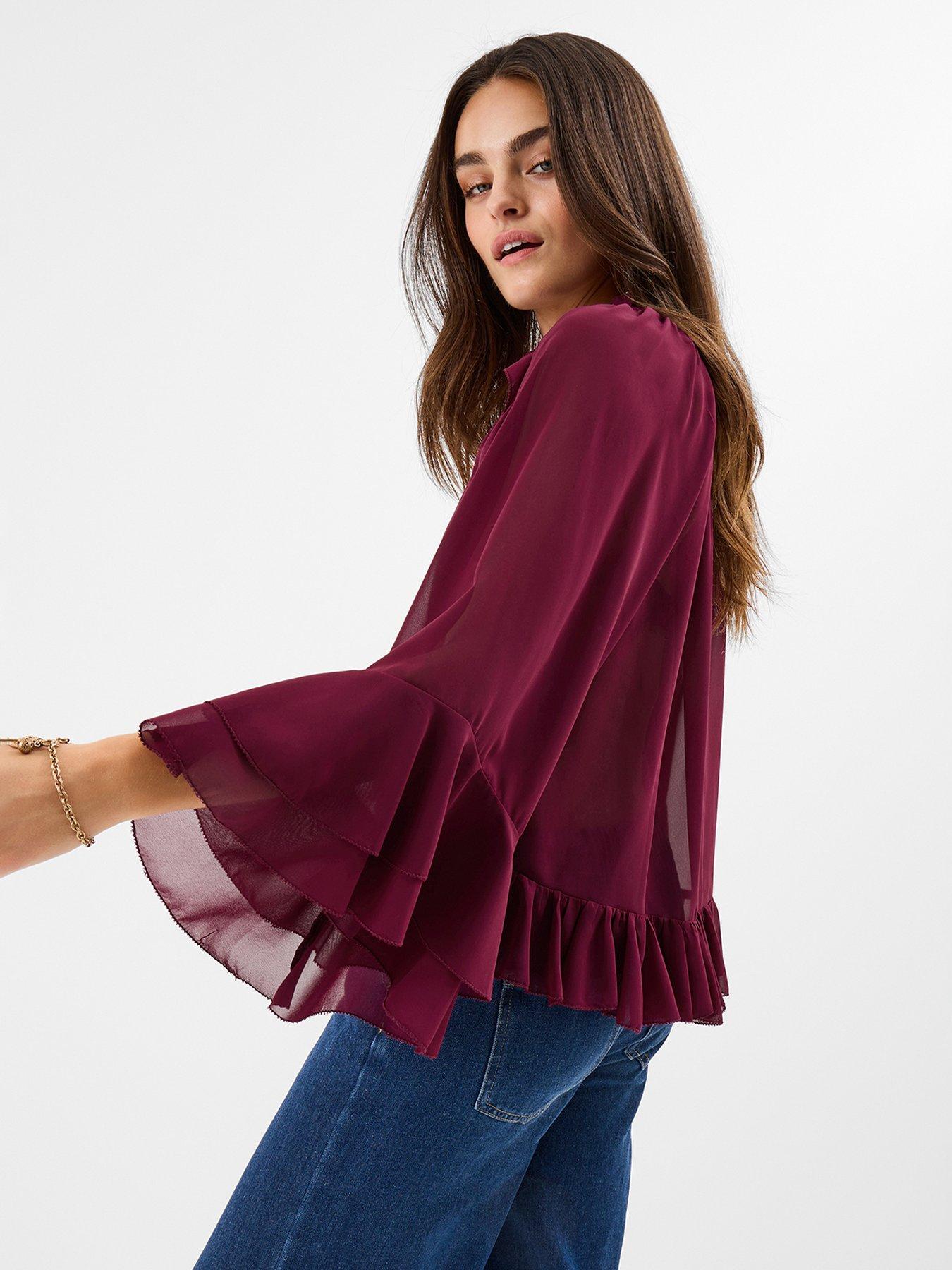 Accessorize Burgundy Ruffle Blouse - Red | Very