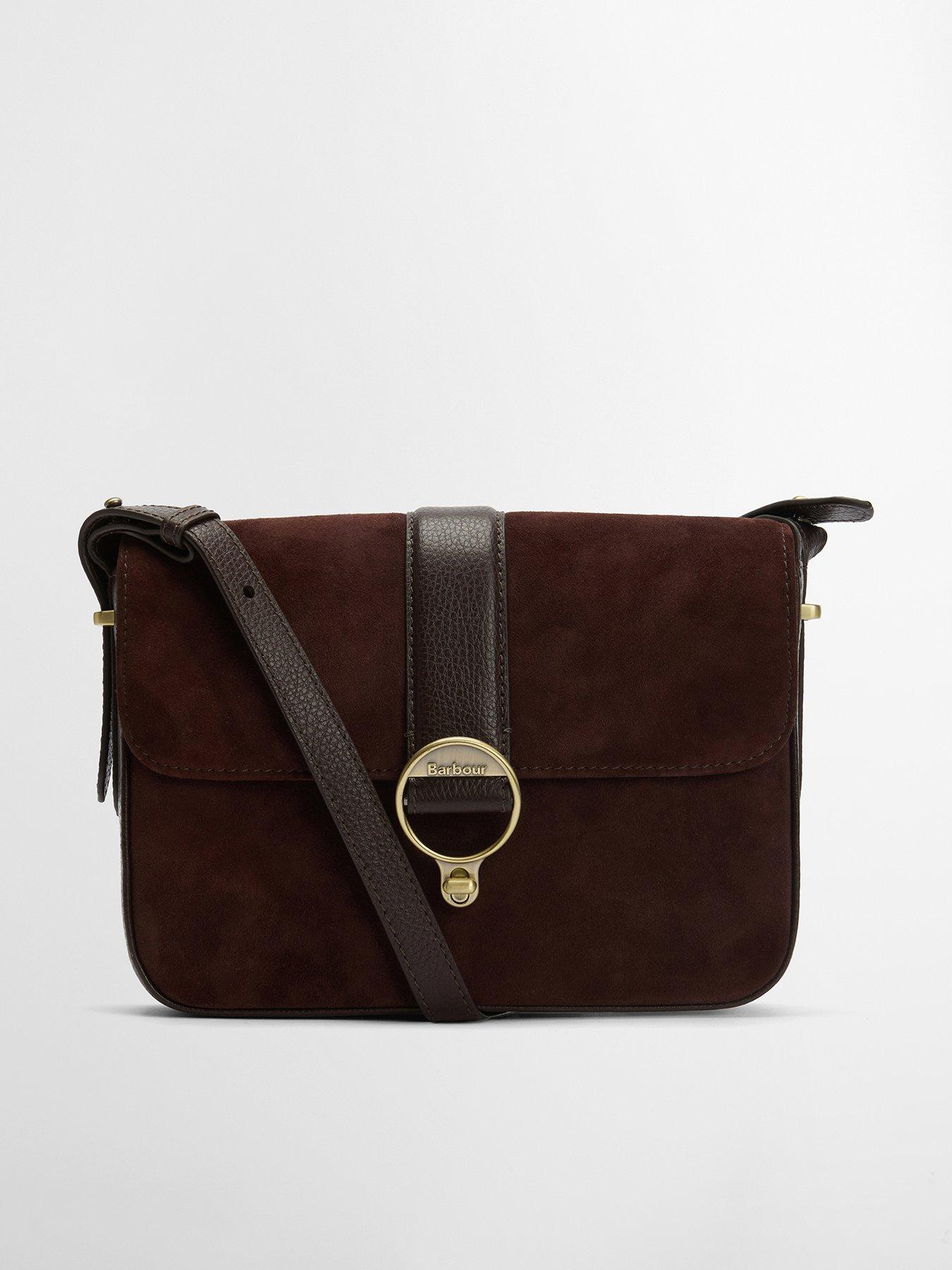Barbour Rosa Suede  &  Leather Crossbody Bag - Brown