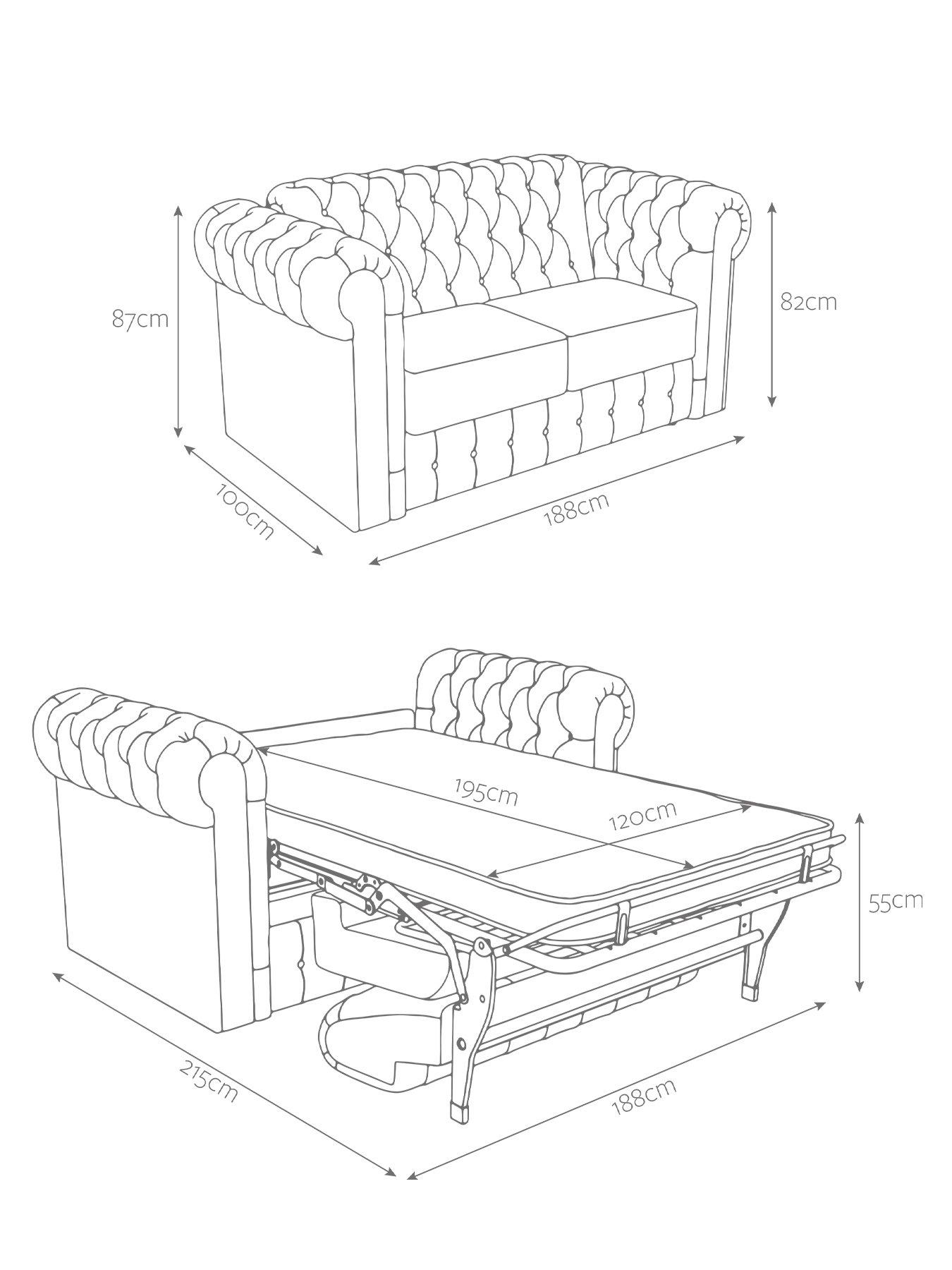 Image 7 of 8 of Jaybe Chesterfield Two Seater Sofa Bed With E-sprung Mattress