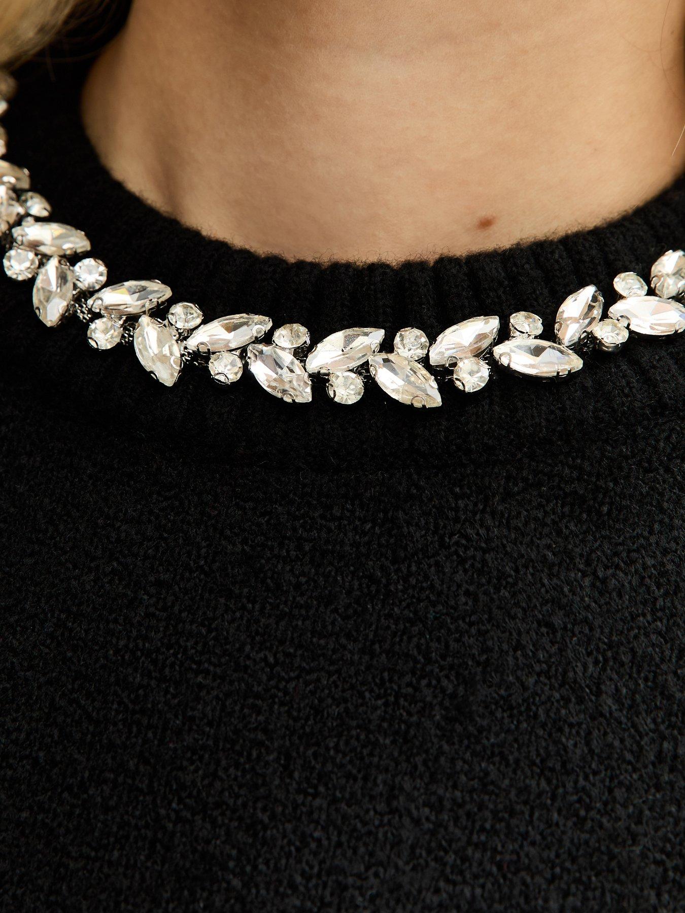 Image 5 of 5 of New Look Black Embellished Necklace Jumper