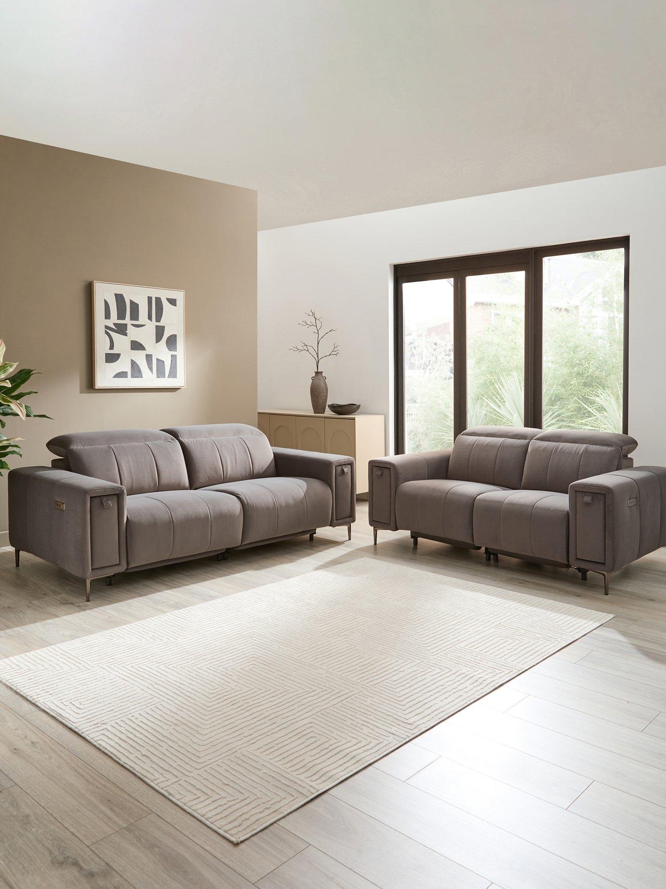 The Very Collection Grove 3 + 2 Seater Power Fabric Recliner Set