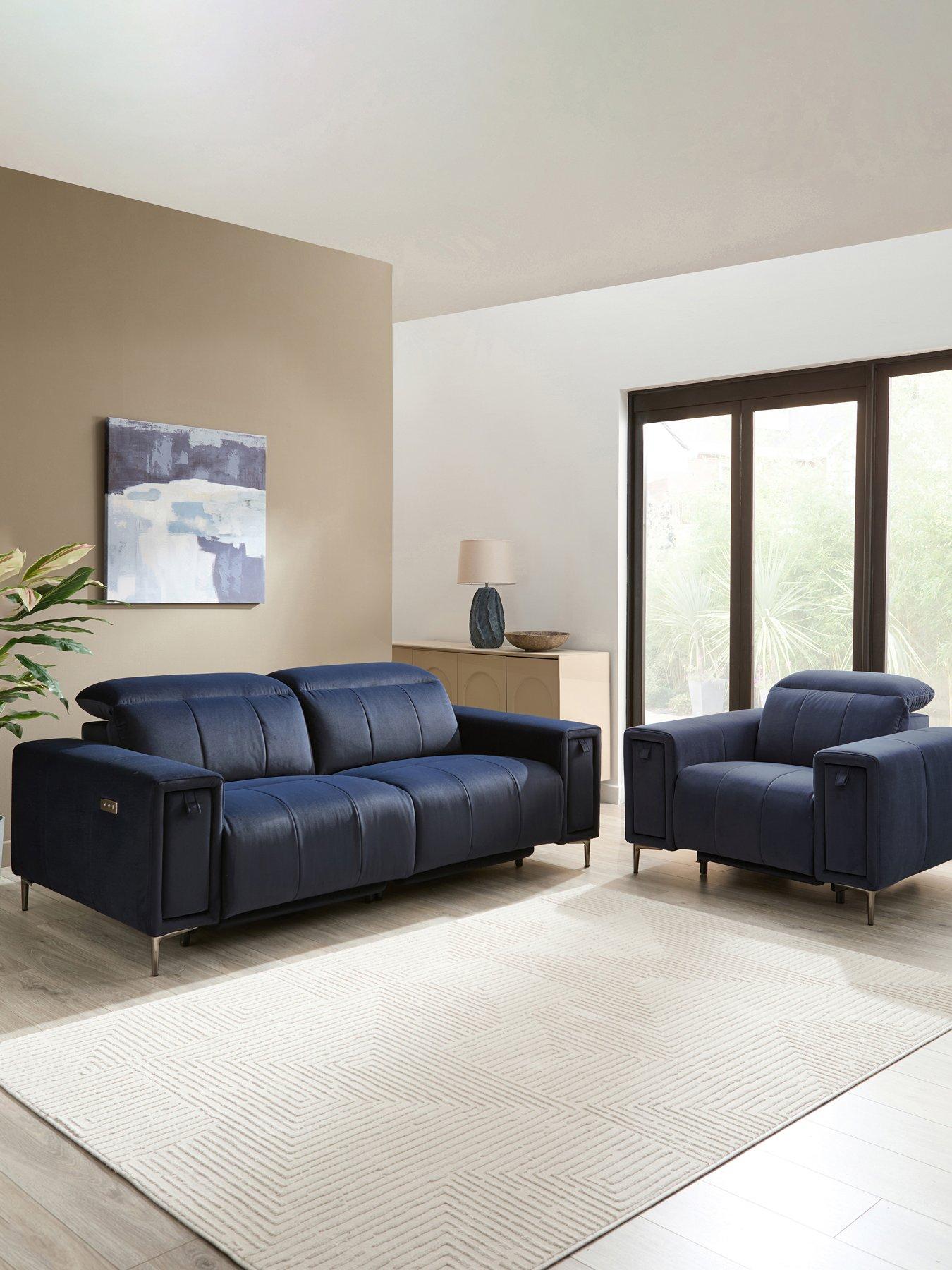 The Very Collection: Grove 3 Seater + Armchair Power Fabric Recliner Set (Buy  &  SAVE!)